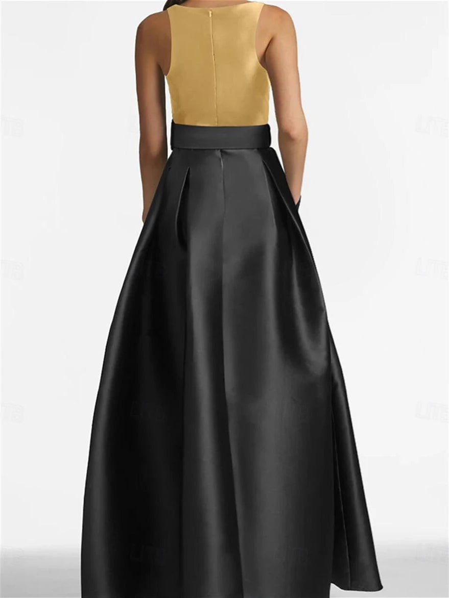 A-Line Scoop Sleeveless Floor-Length with Belt Mother of the Bride Dresses
