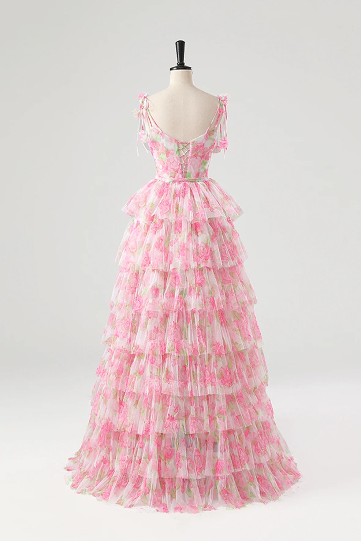 A-Line Spaghetti Strap Removable Skirt Lovely Flower Blushing Pink Prom Dress Party Dress