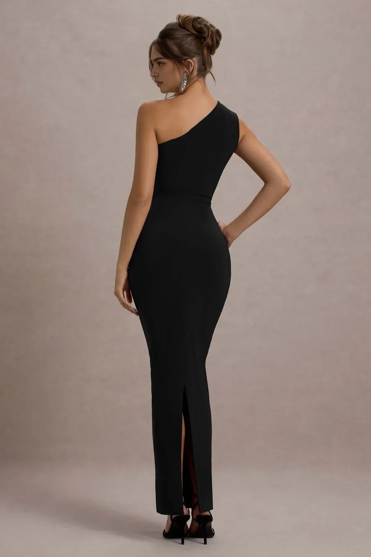 Absorbing Mermaid One Shoulder Sleeveless Ruched Back Floor Length Evening Dress