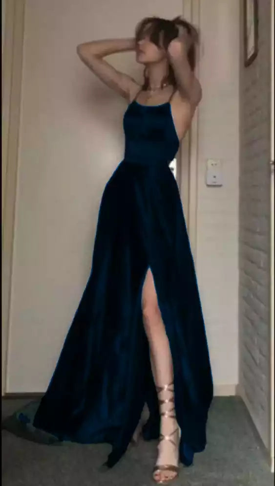 A line Dark Strapless Green Long Prom Dress Evening Dress