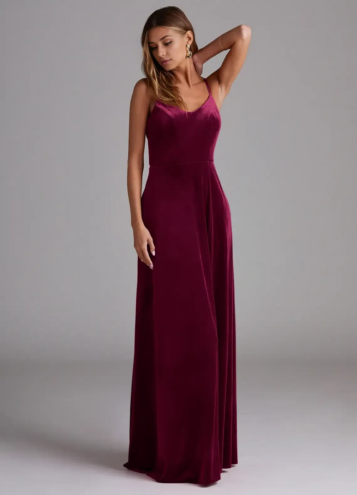 Alluring A Line Sweetheart Neck Sleeveless Spaghetti Strap Back Floor Length Bridesmaid Dress