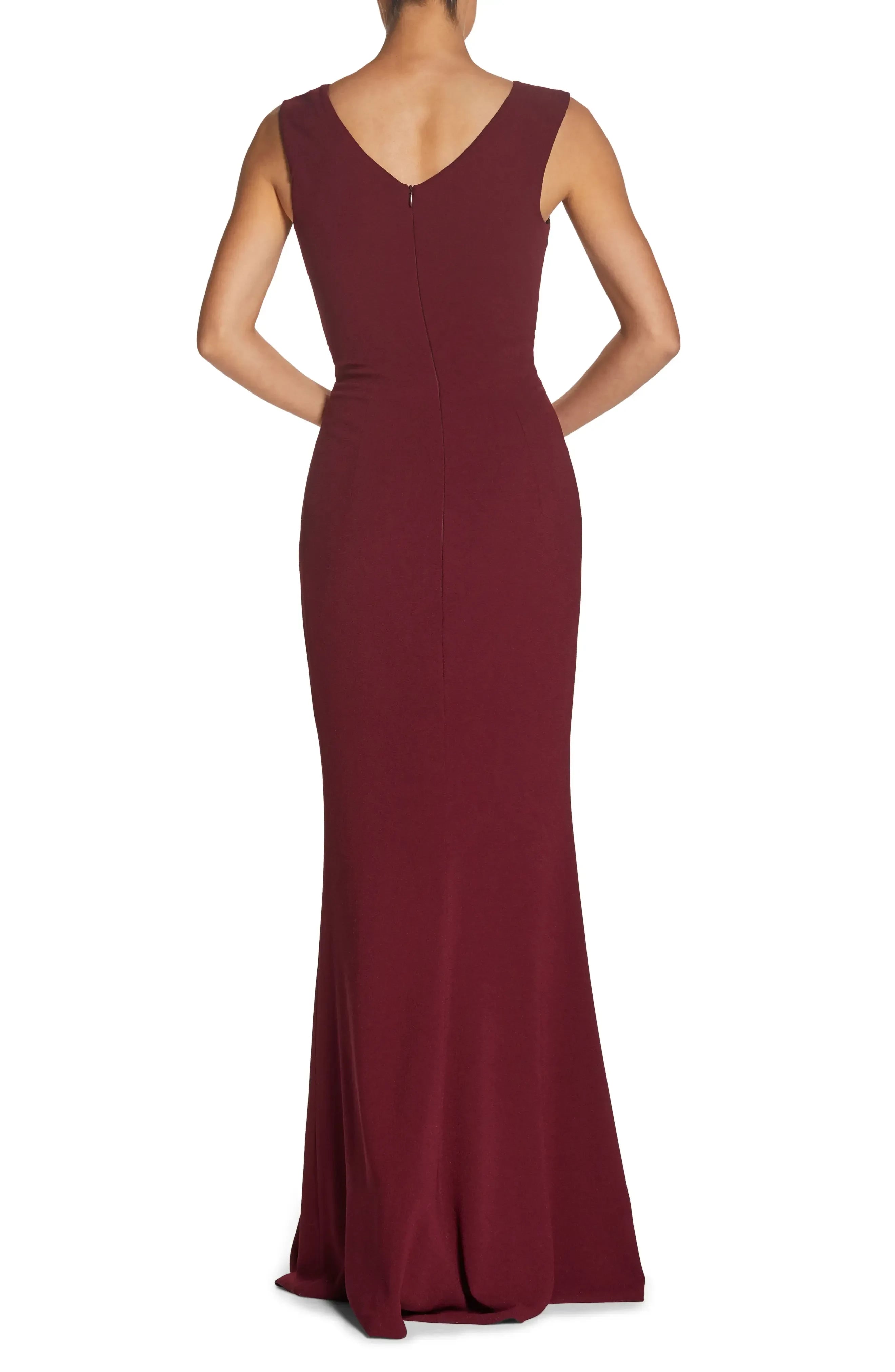 Alluring Mermaid Deep V Neck Sleeveless V Back Floor Length Evening Dress