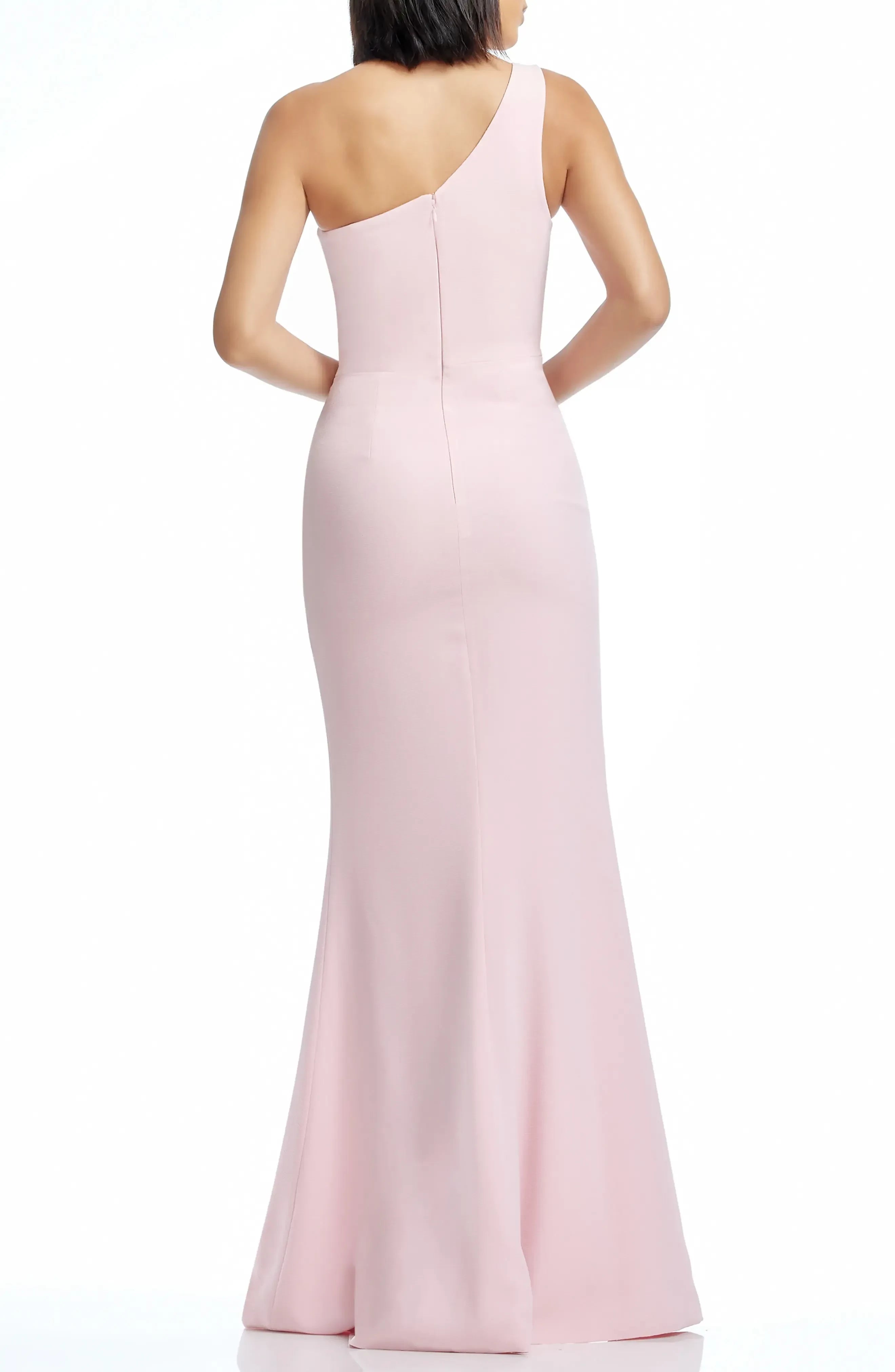 Alluring Sheath One Shoulder Sleeveless Zipper Back Floor Length Bridesmaid Dress