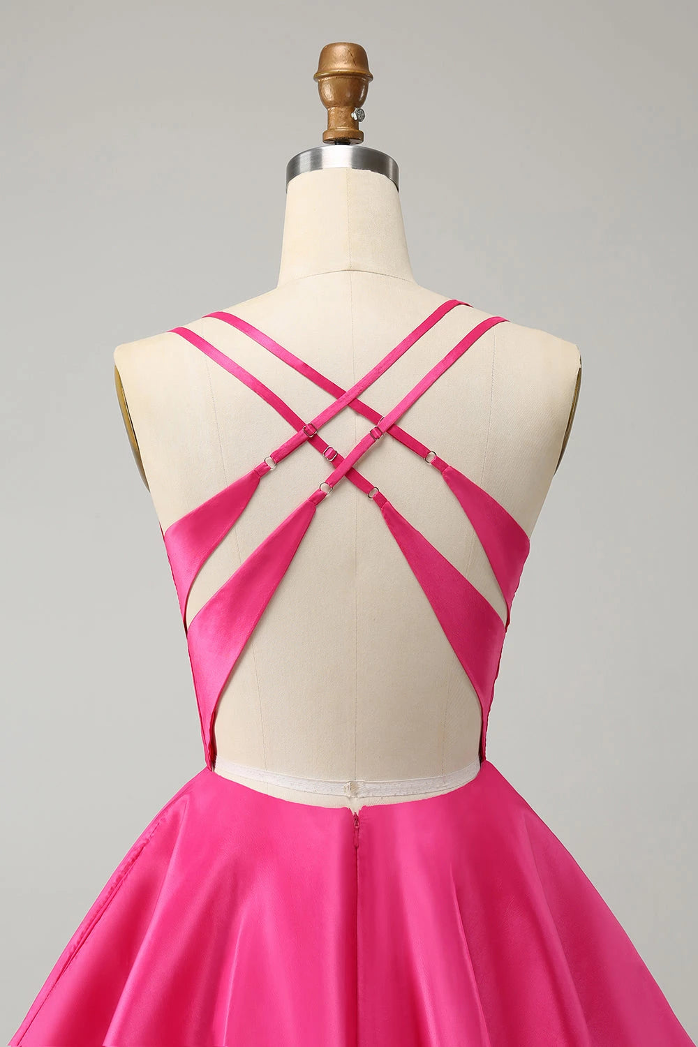 Alluring V-Neck Spaghetti Strap Crisscross Back A-Line Mini Party Dress Homecoming Dress