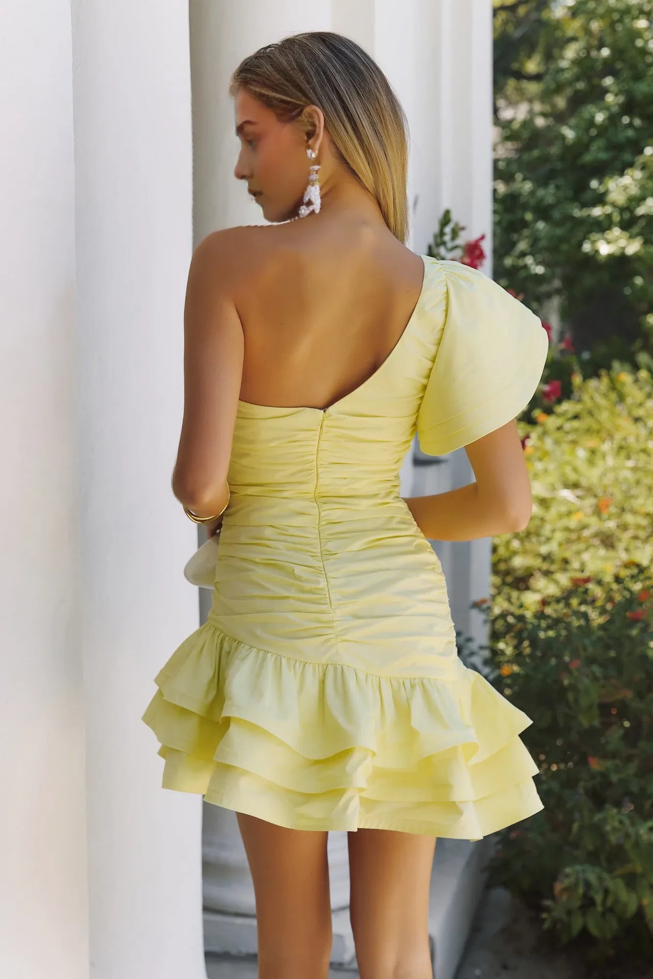 Asymmetric  Sleeveless A-Line Romantic One shoulder Short Party Dress For Sale For Women