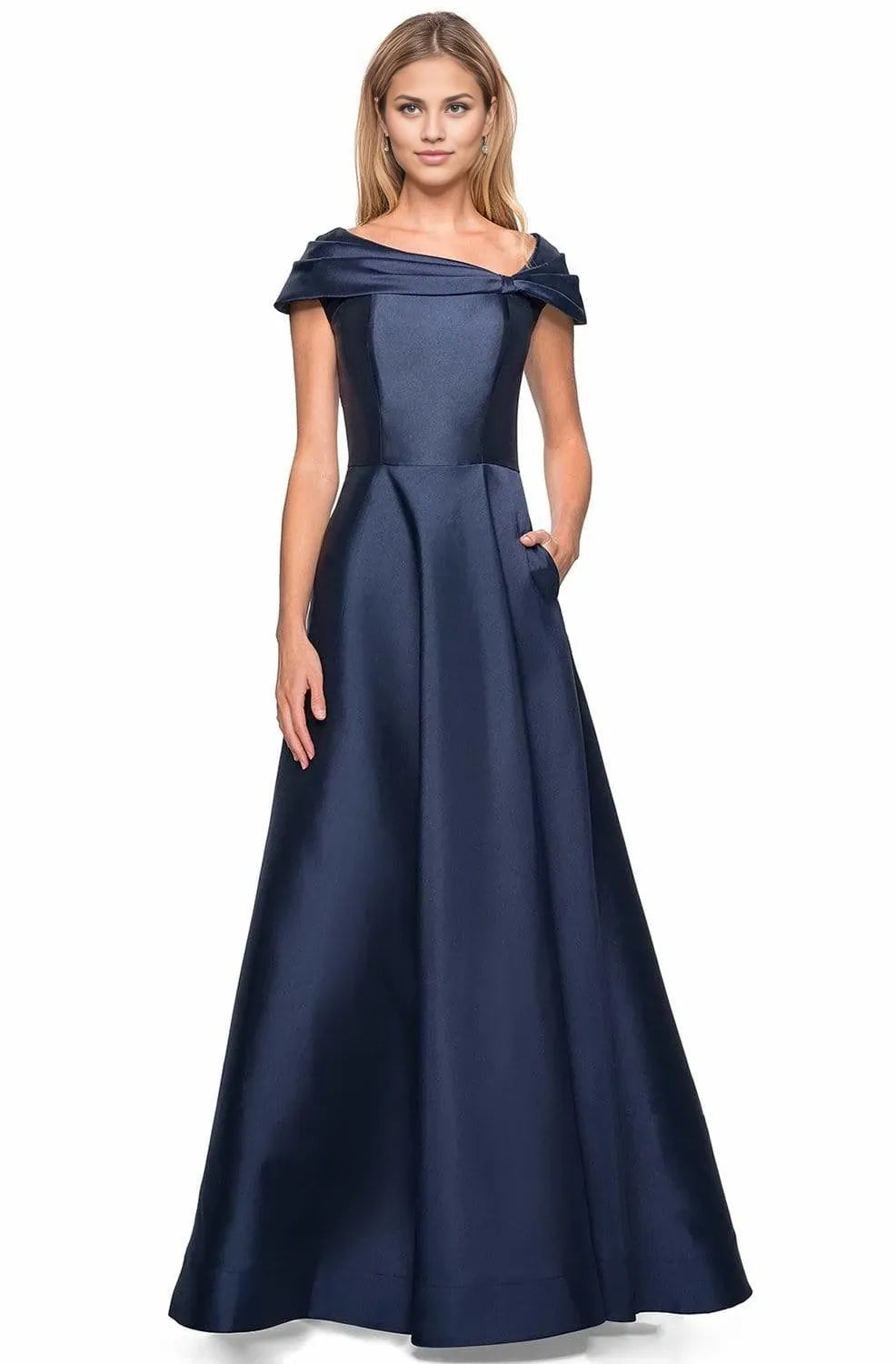 Asymmetric Sleeveless A-line Formal Off the shoulder Floor length Prom Dress Hot Sale For Ladies