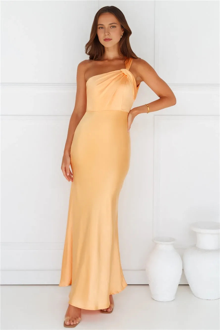 Asymmetric Sleeveless Mermaid Beautiful Off the shoulder Floor length Party Dress Hot Sale For ladies