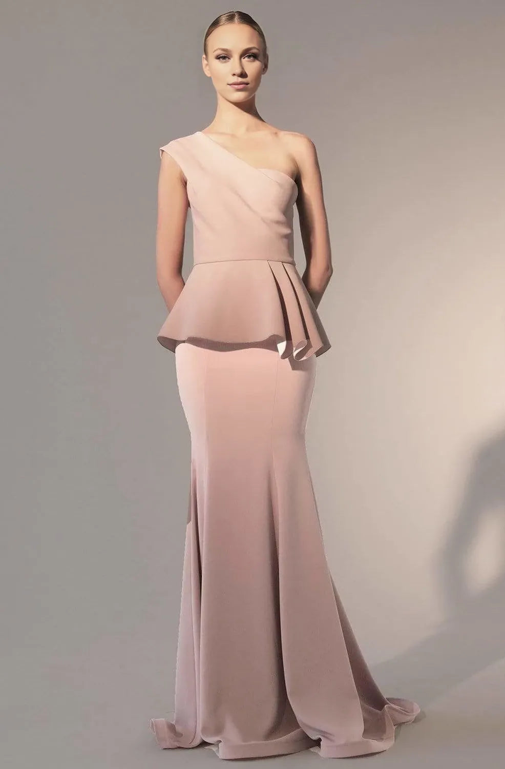 Asymmetric Sleeveless Trumpet Elegant One-shoulder Floor length Prom Dress For Sale For Women