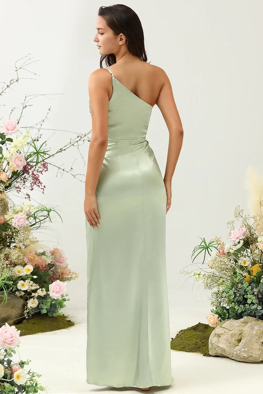 Asymmetrical Sleeveless Sheath Elegant One Shoulder Floor length Party Dress Hot Sale For Ladies