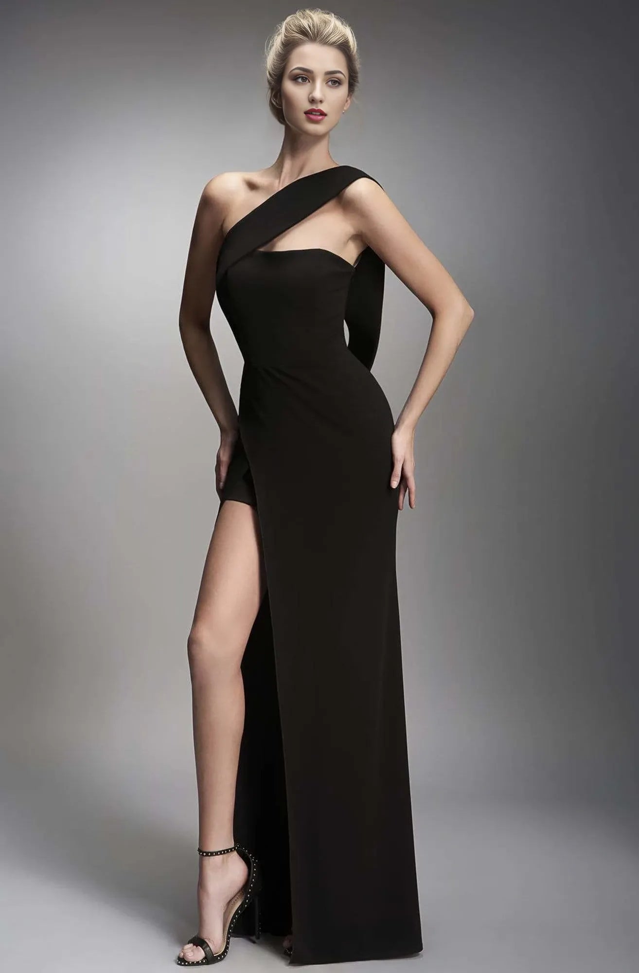 Asymmetrical Sleeveless Sheath Unique Off the shoulder Floor length Prom Dress For Sale For Adults