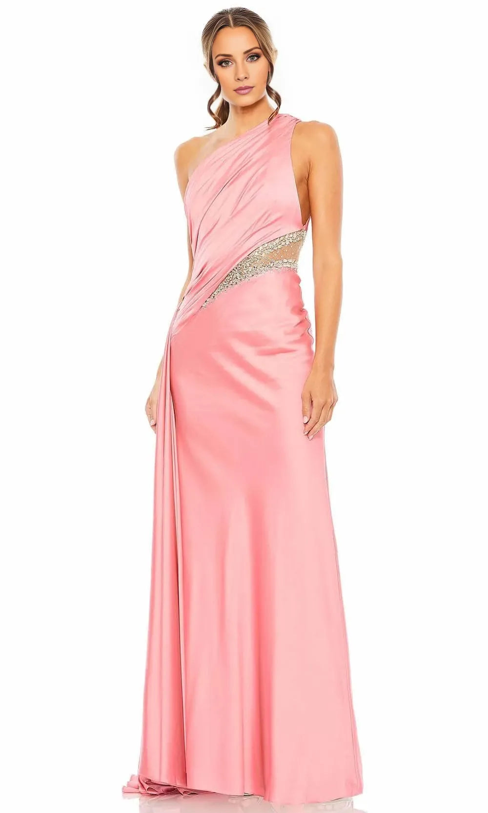 Asymmetrical Sleeveless Trumpet Unique One-shoulder Floor Length Prom Dress For Sale For Ladies