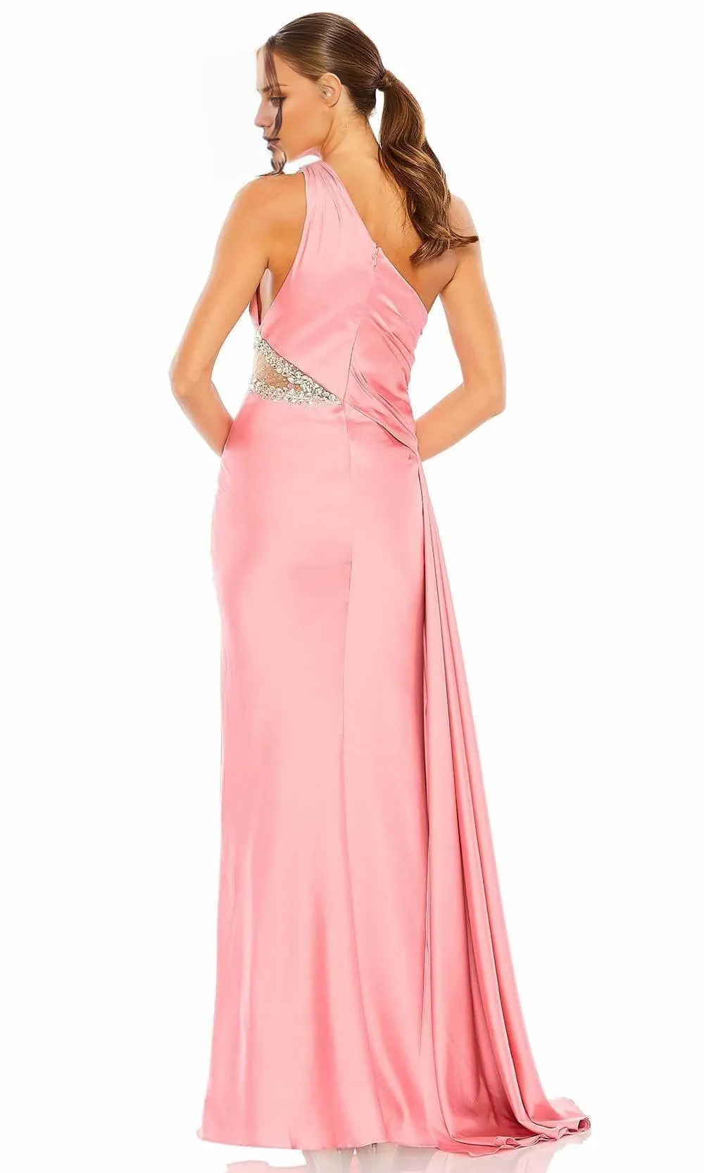 Asymmetrical Sleeveless Trumpet Unique One-shoulder Floor Length Prom Dress For Sale For Ladies
