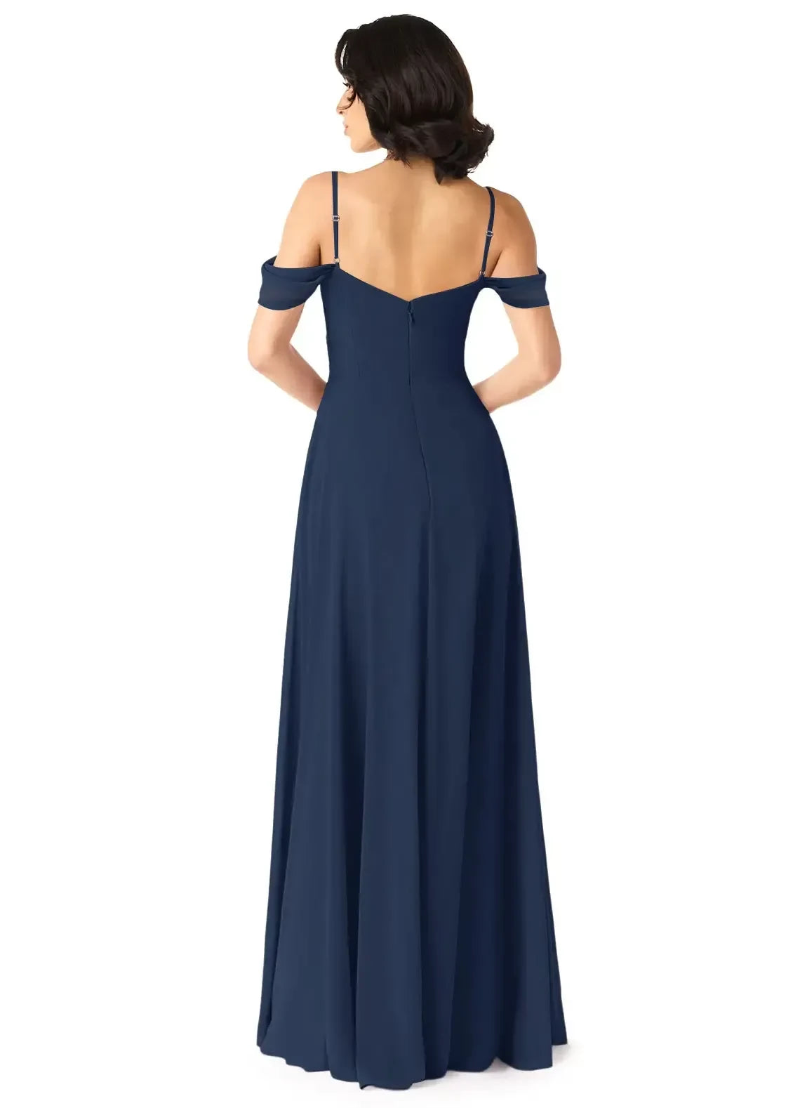 Attractive A Line Sweetheart Neck Off Shoulder Zipper Back Floor Length Bridesmaid Dress