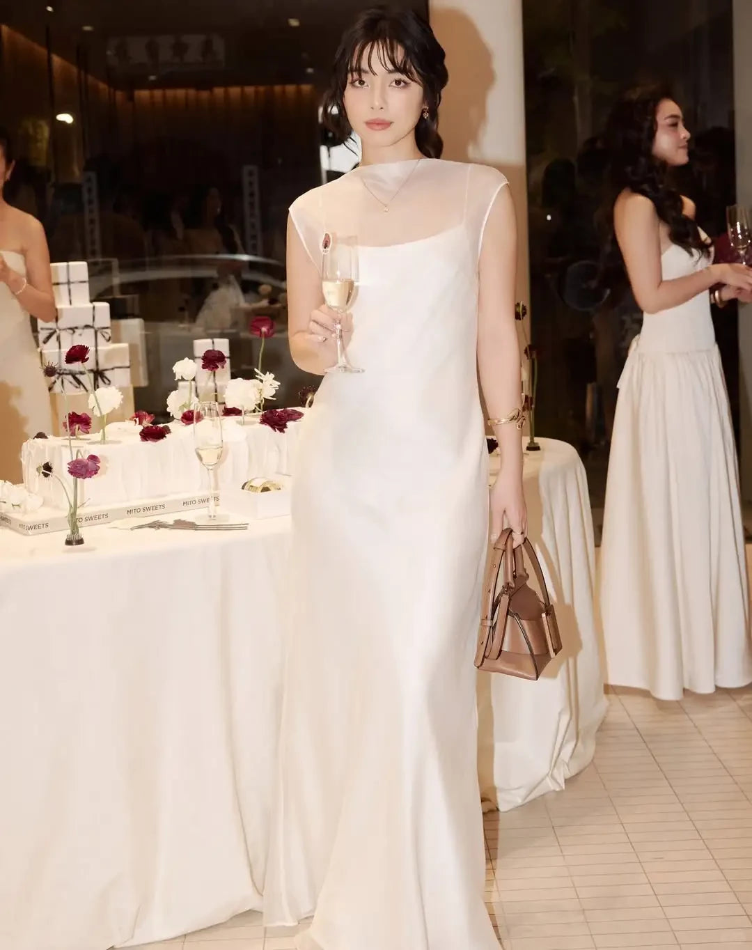 Backless Elegant A Line Spaghetti Strap Chiffon Sleeveless Satin Floor length Prom Dress Cocktail Dress Homecoming Dress Evening Dress Party Dress