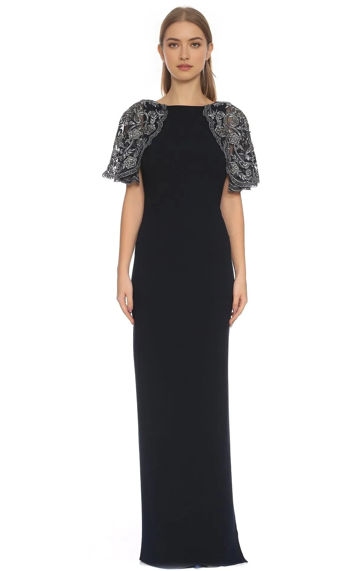 Bateau Short Sleeves Classic Off the shoulder Floor Length Prom Dress Hot Sale For Ladies