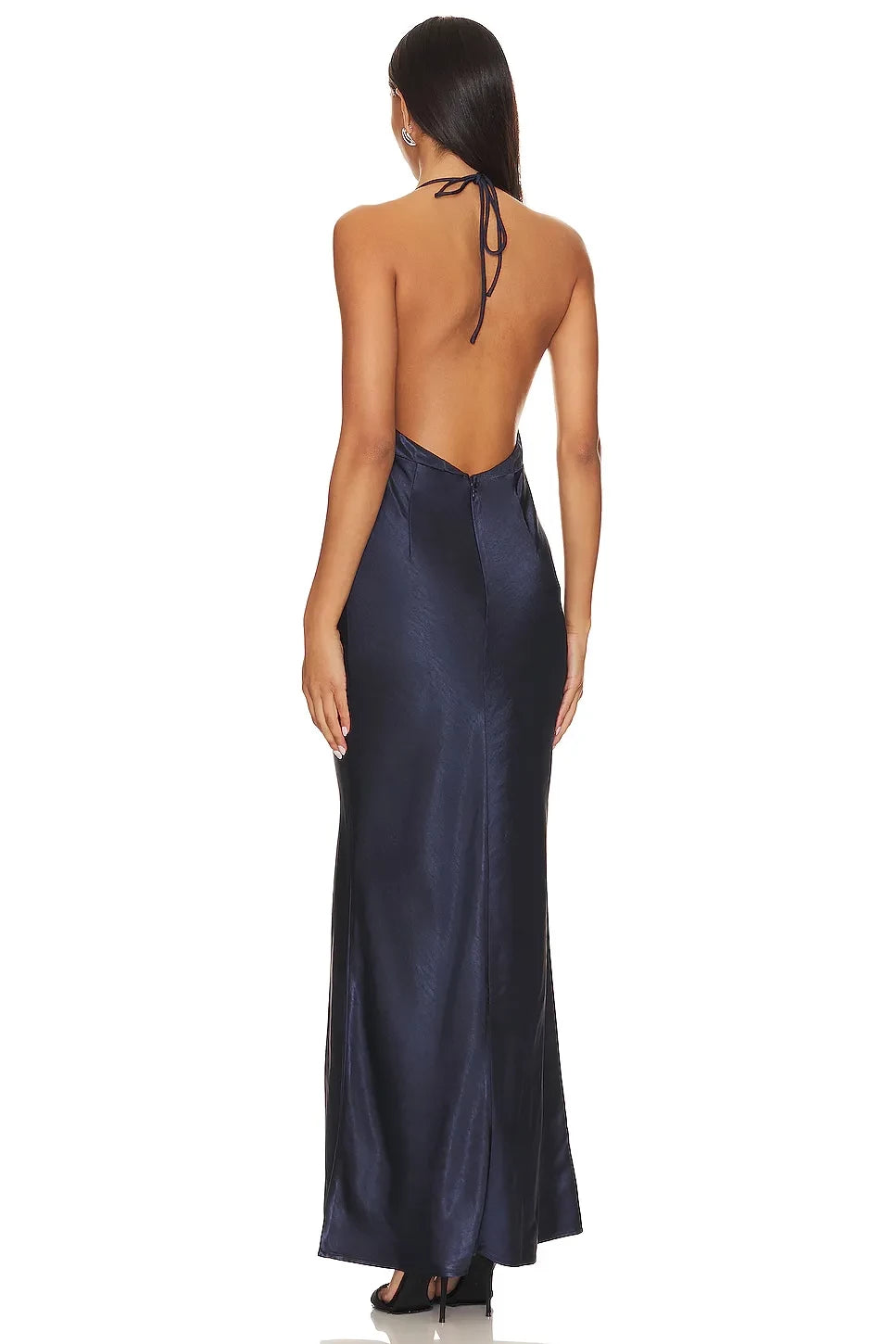 Chic Mermaid Halter Neck Sleeveless Open Back Floor Length Evening Dress