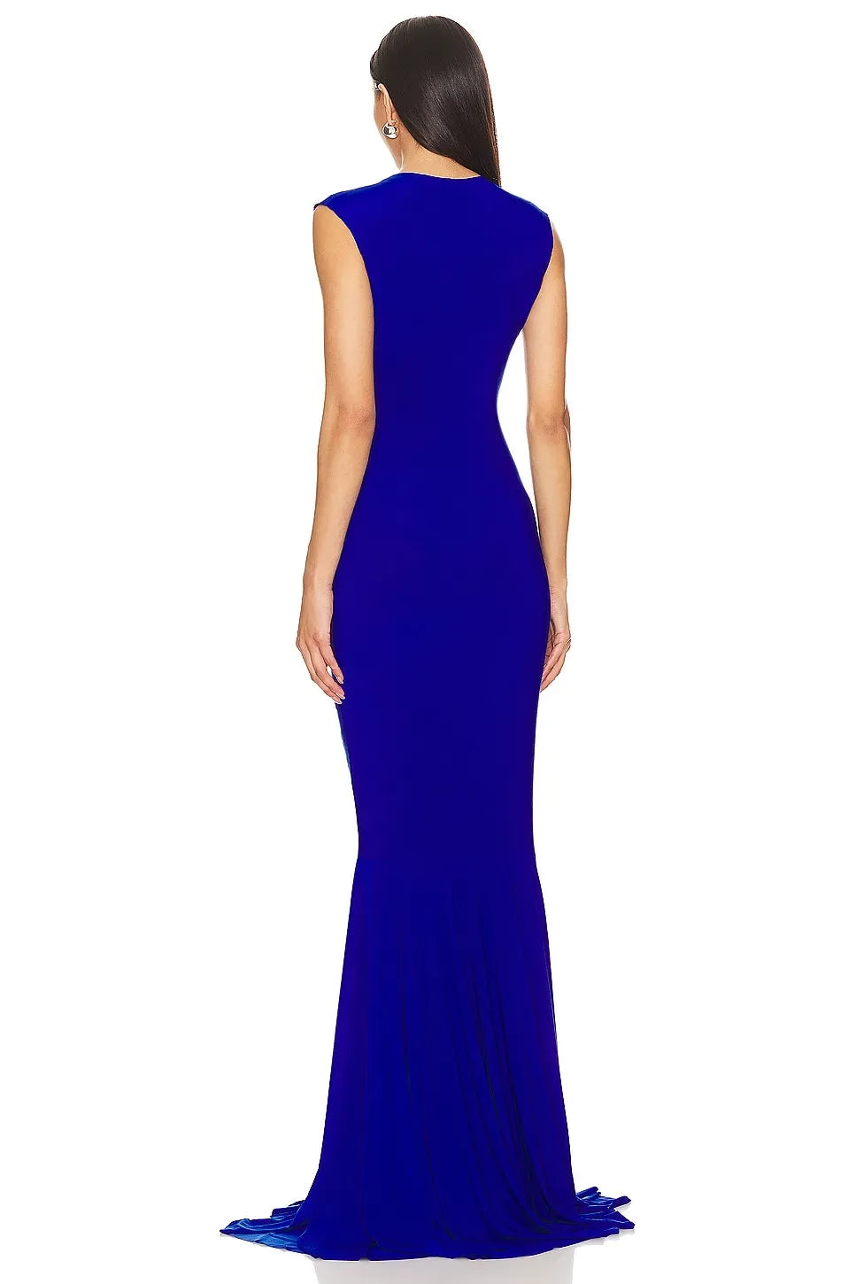 Beautiful Mermaid V Neck Sleeveless Zipper Back Floor Length Evening Dress