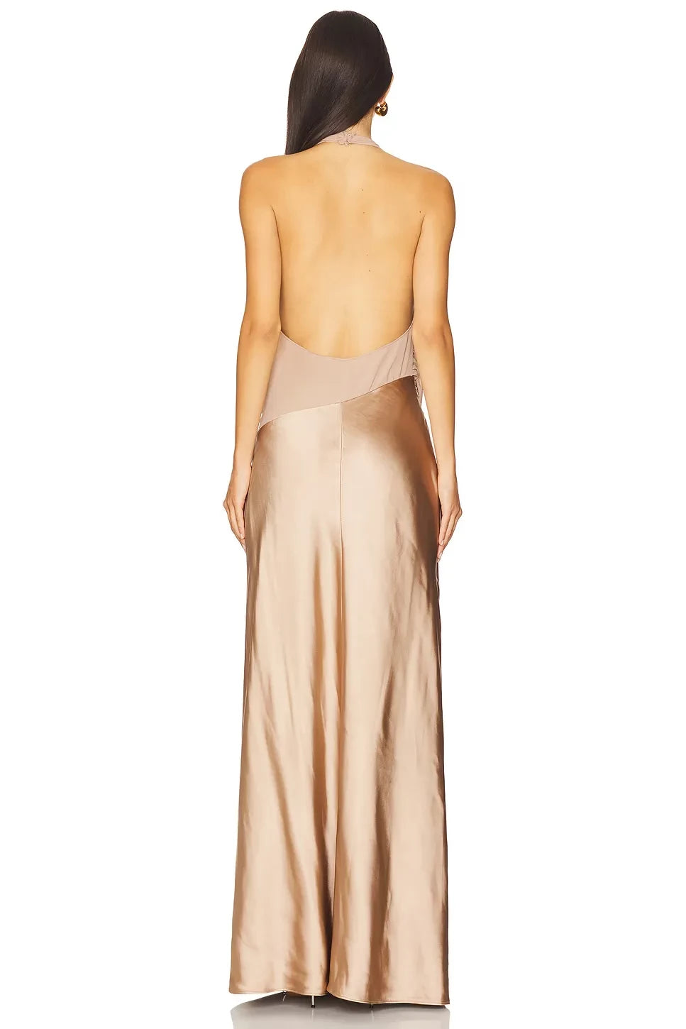 Beautiful Sheath Halter Neck Sleeveless Open Back Floor Length Evening Dress