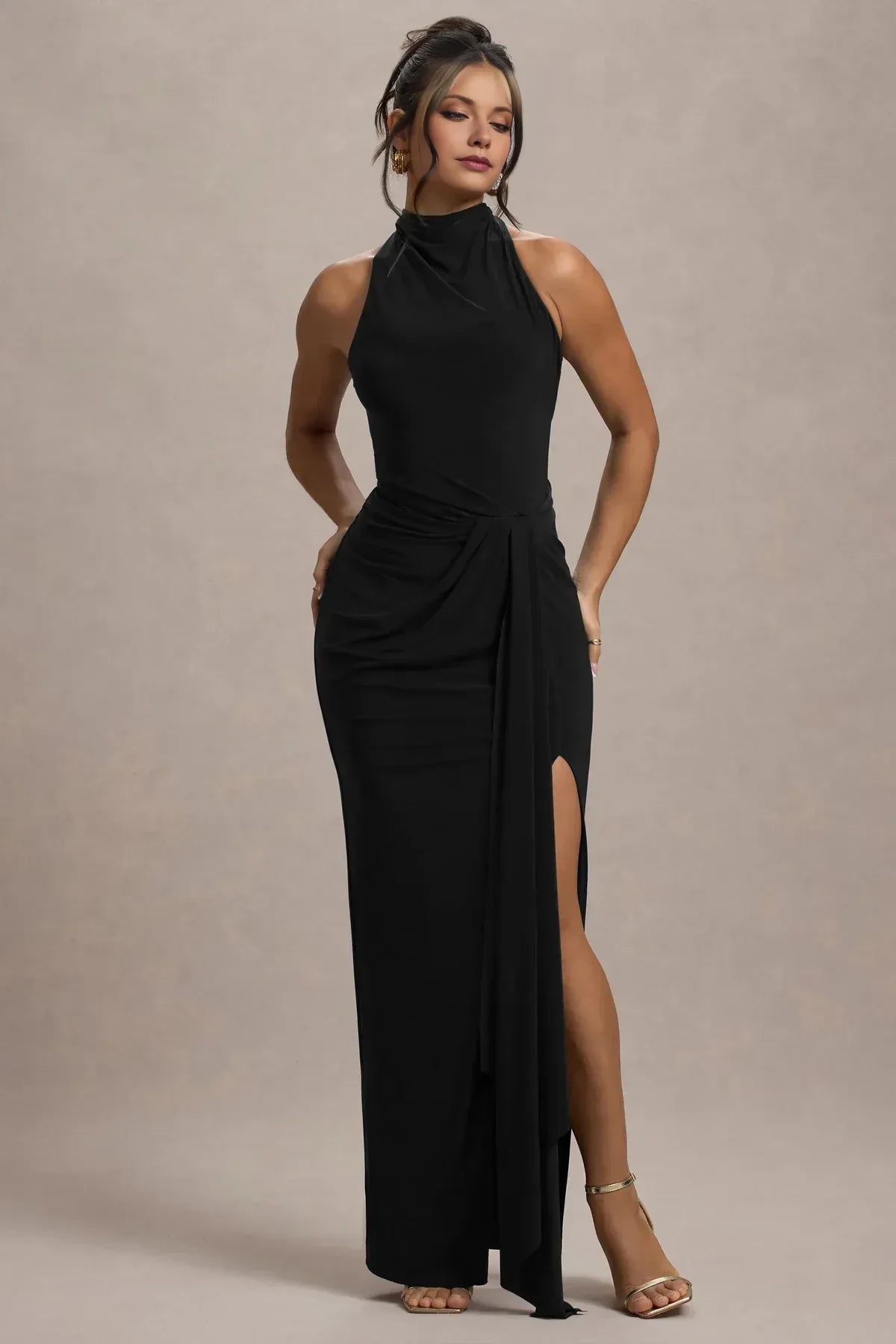 Bewitching Mermaid Halter Neck Sleeveless Open Back Floor Length Evening Dress