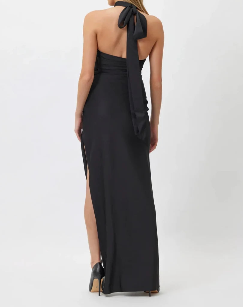 Black Halter Backless Classy Long Party Dress with Slit Prom Dress Party Dress Cocktail Dress Homecoming Dress Evening Dress ﻿