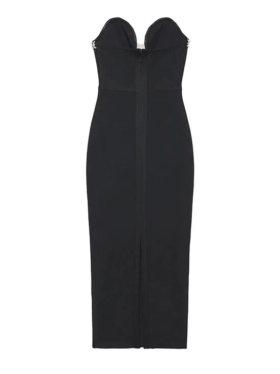 Black Strapless Beading Mermaid Sleeveless Off-the-shoulder Long Prom Dress Party Dress Cocktail Dress Homecoming Dress Evening Dress