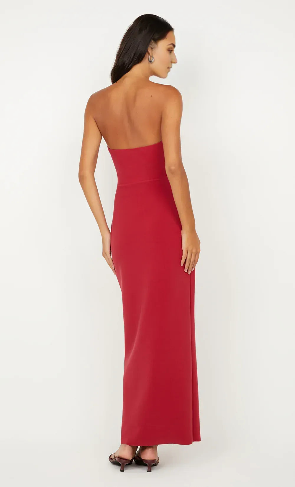 Bold Sheath Strapless Sleeveless Open Back Floor Length For Women Prom Dress