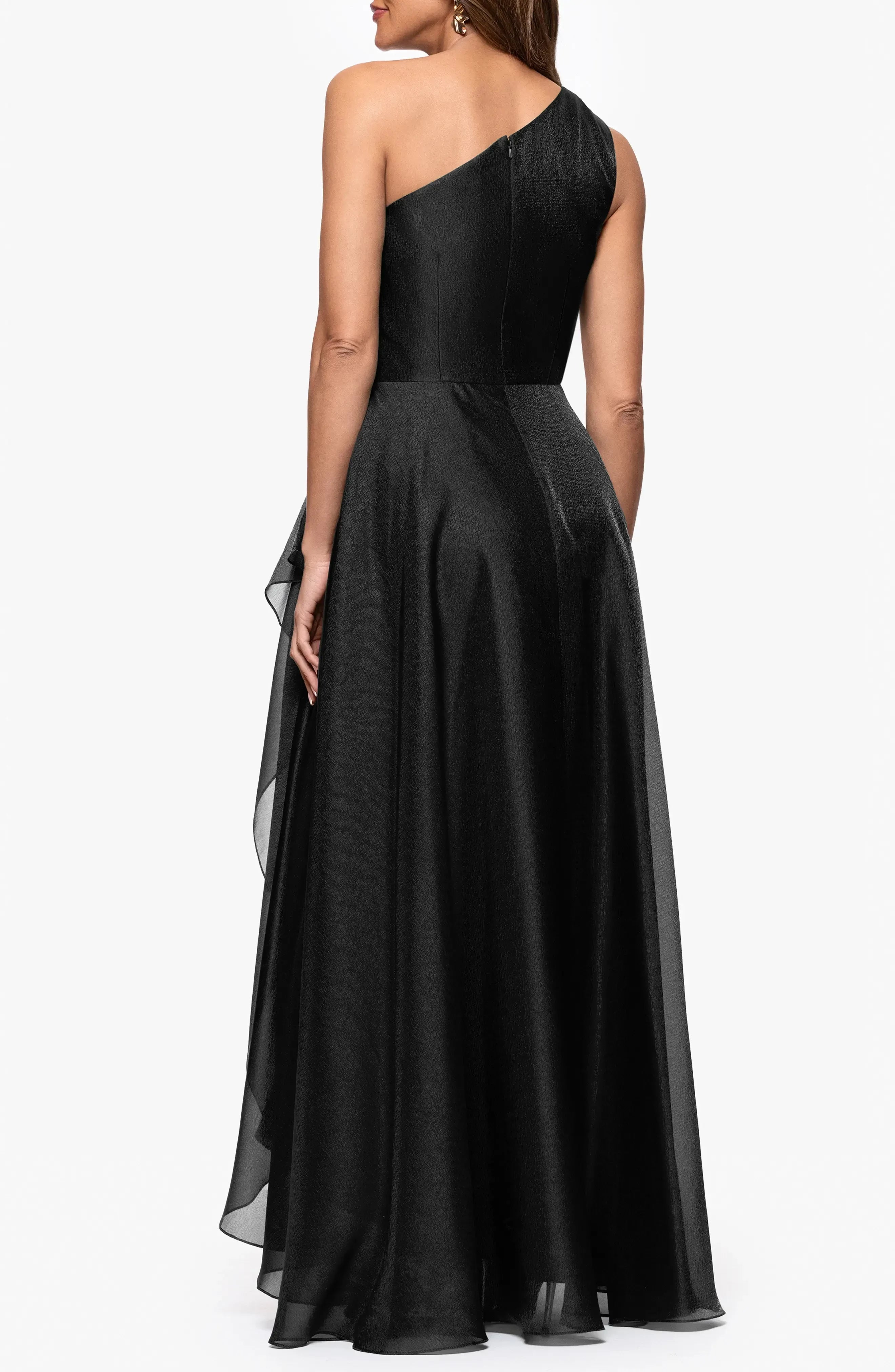 Captivating A Line One Shoulder Sleeveless Zipper Back Floor Length Evening Dress
