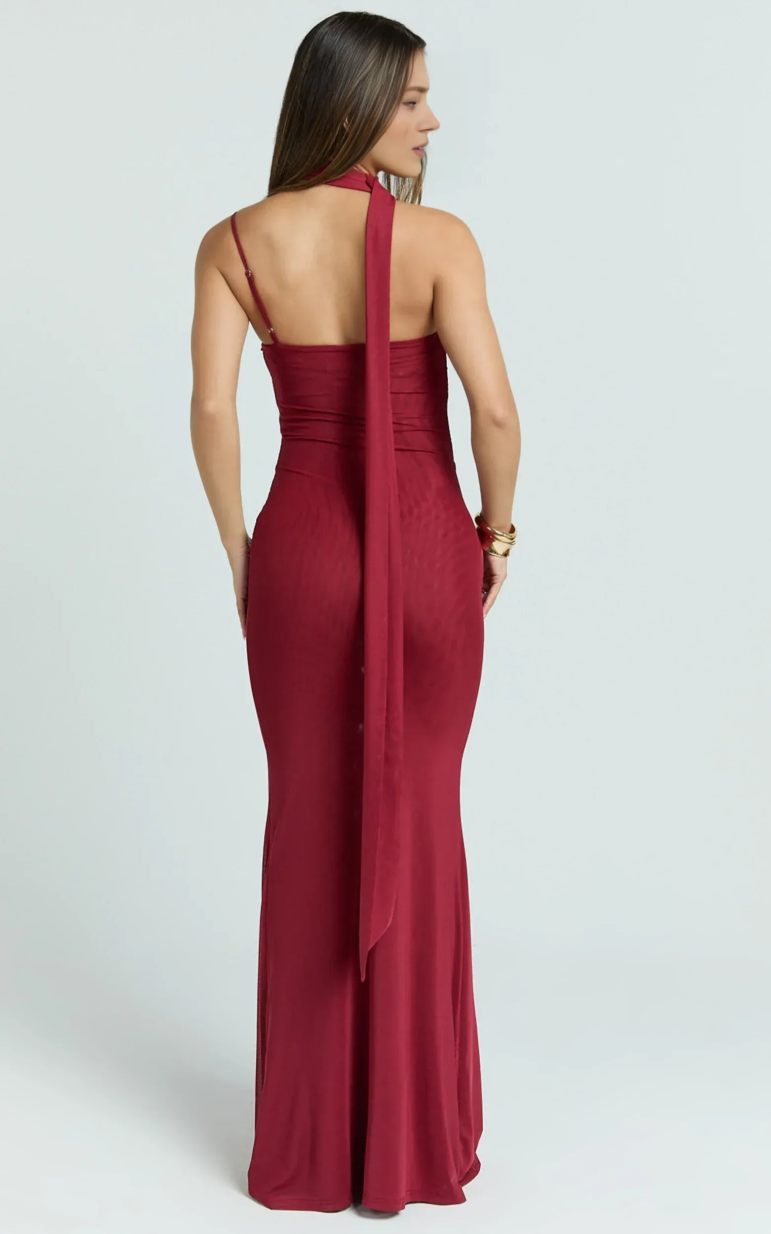 Captivating Mermaid One Shoulder Sleeveless Draped Back Floor Length Plus Size Evening Dress