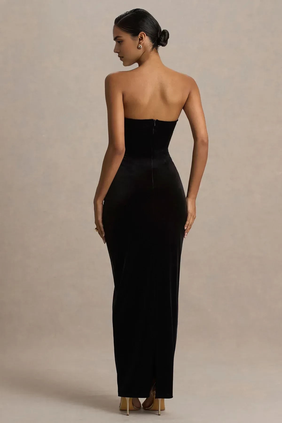 Captivating Mermaid Strapless Bow Detail Back Zip Floor Length Evening Dress
