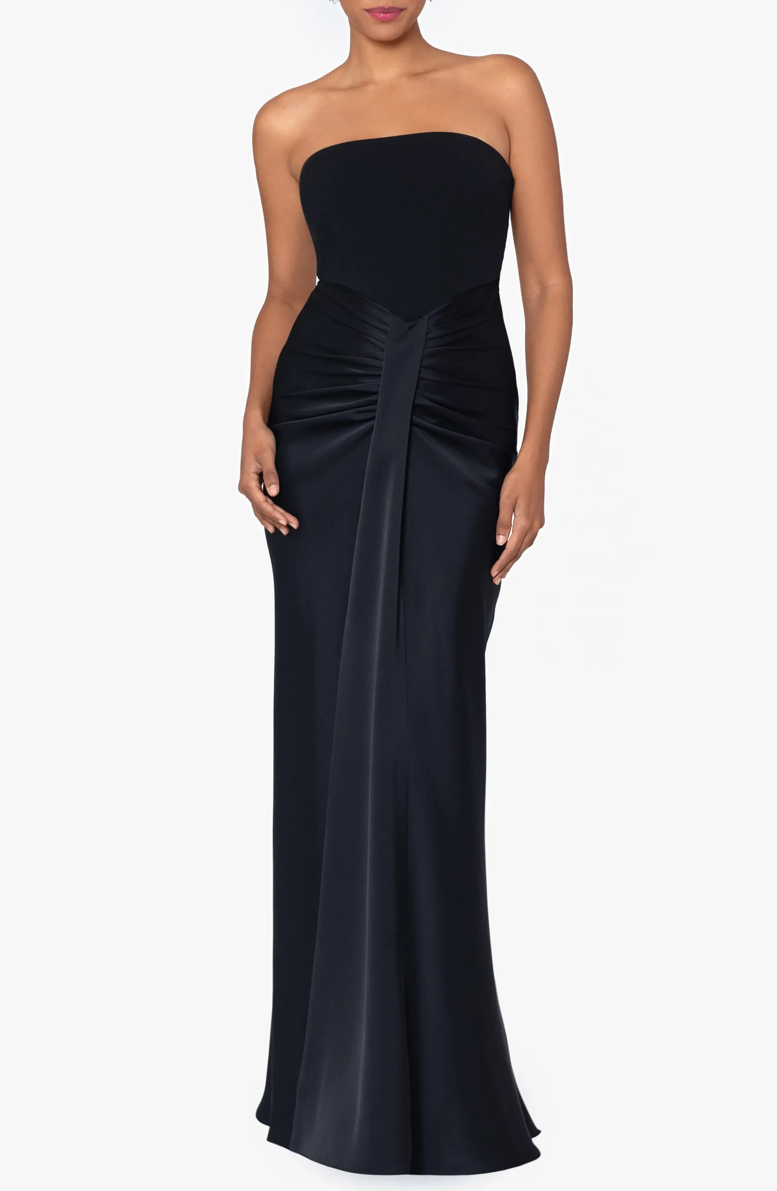 Captivating Mermaid Strapless Sleeveless Plain Back Floor Length Evening Dress