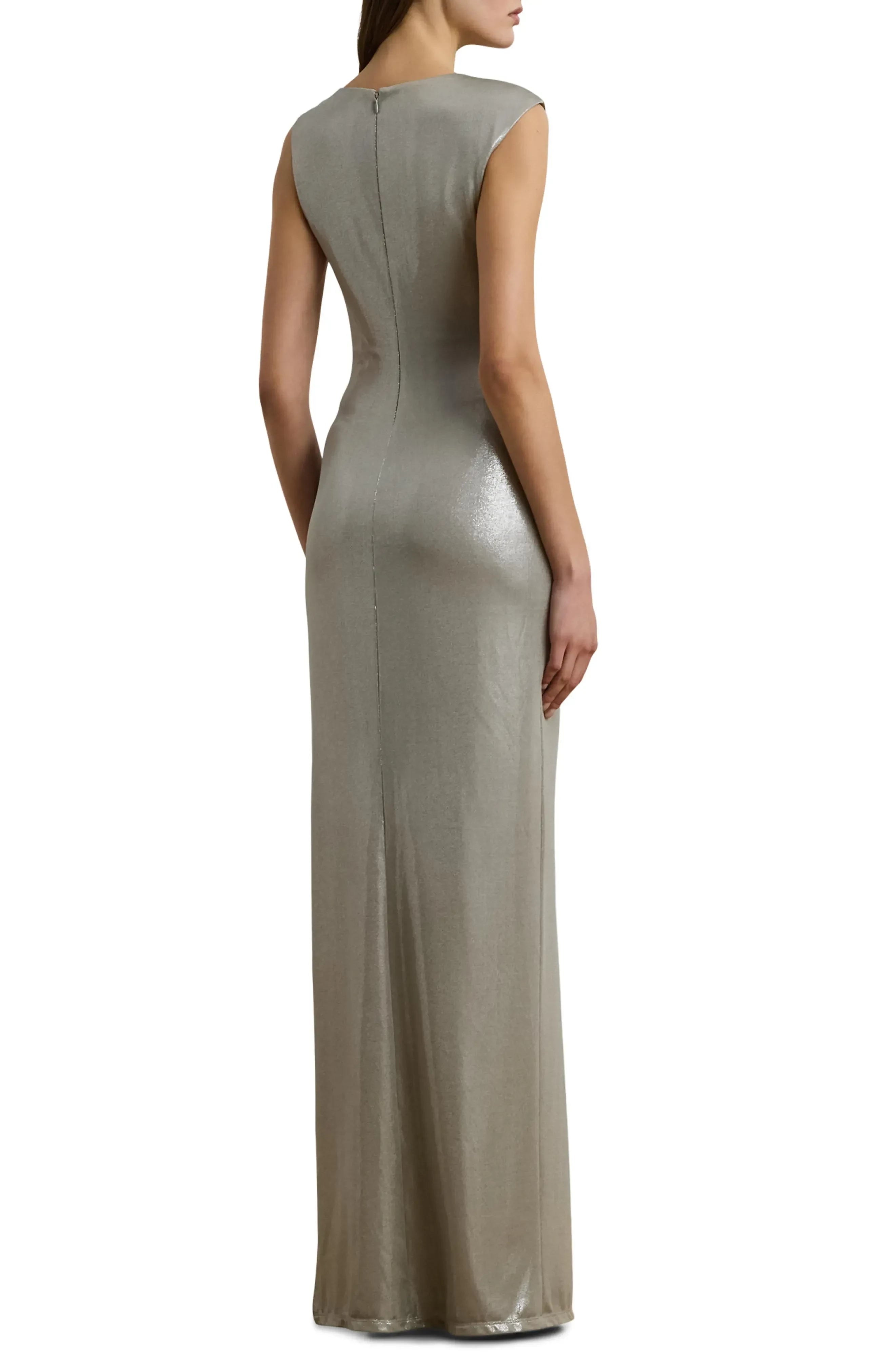 Captivating Sheath Asymmetric Neck Sleeveless Zipper Back Floor Length Evening Dress