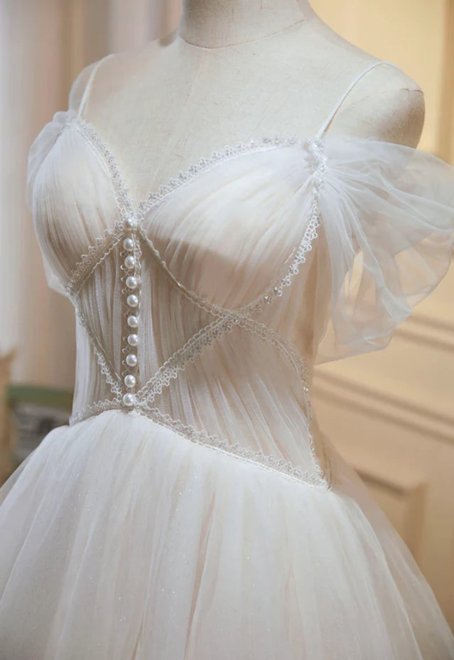 Champagne Tulle Lace Sleeveless Short  Homecoming Dress Evening Dress Party Dresses Prom Dress