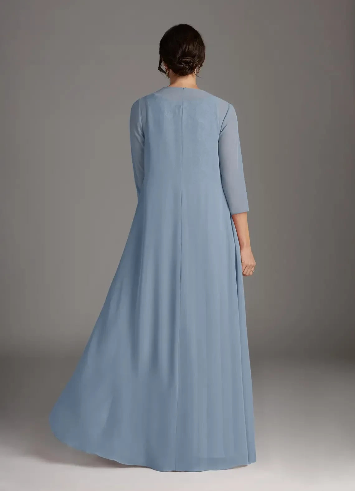 Charming A Line Scoop Neck Sleeveless Zipper Back Floor Length Mother of the Bride Dress with Chiffon Jacket