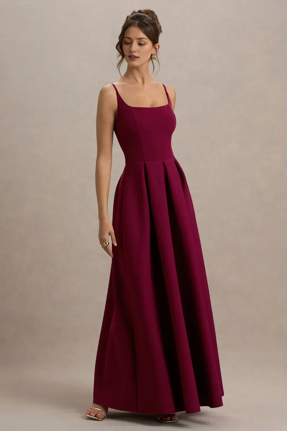 Charming A Line Square Neck Sleeveless Zipper Back Floor Length Evening Dress