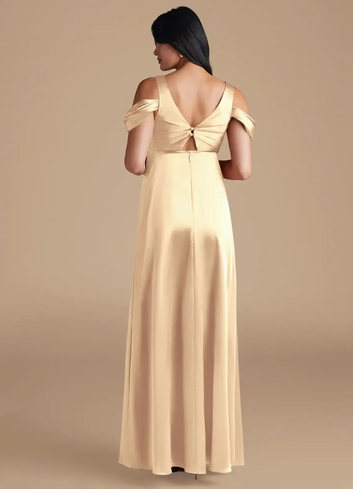 Charming Empire Sweetheart Neck Cold Shoulder Keyhole Back Floor Length Bridesmaid Dress