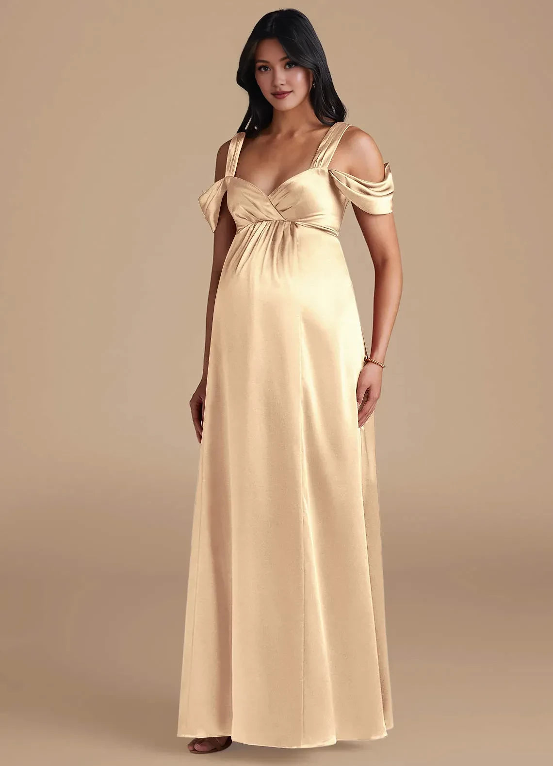Charming Empire Sweetheart Neck Cold Shoulder Keyhole Back Floor Length Bridesmaid Dress
