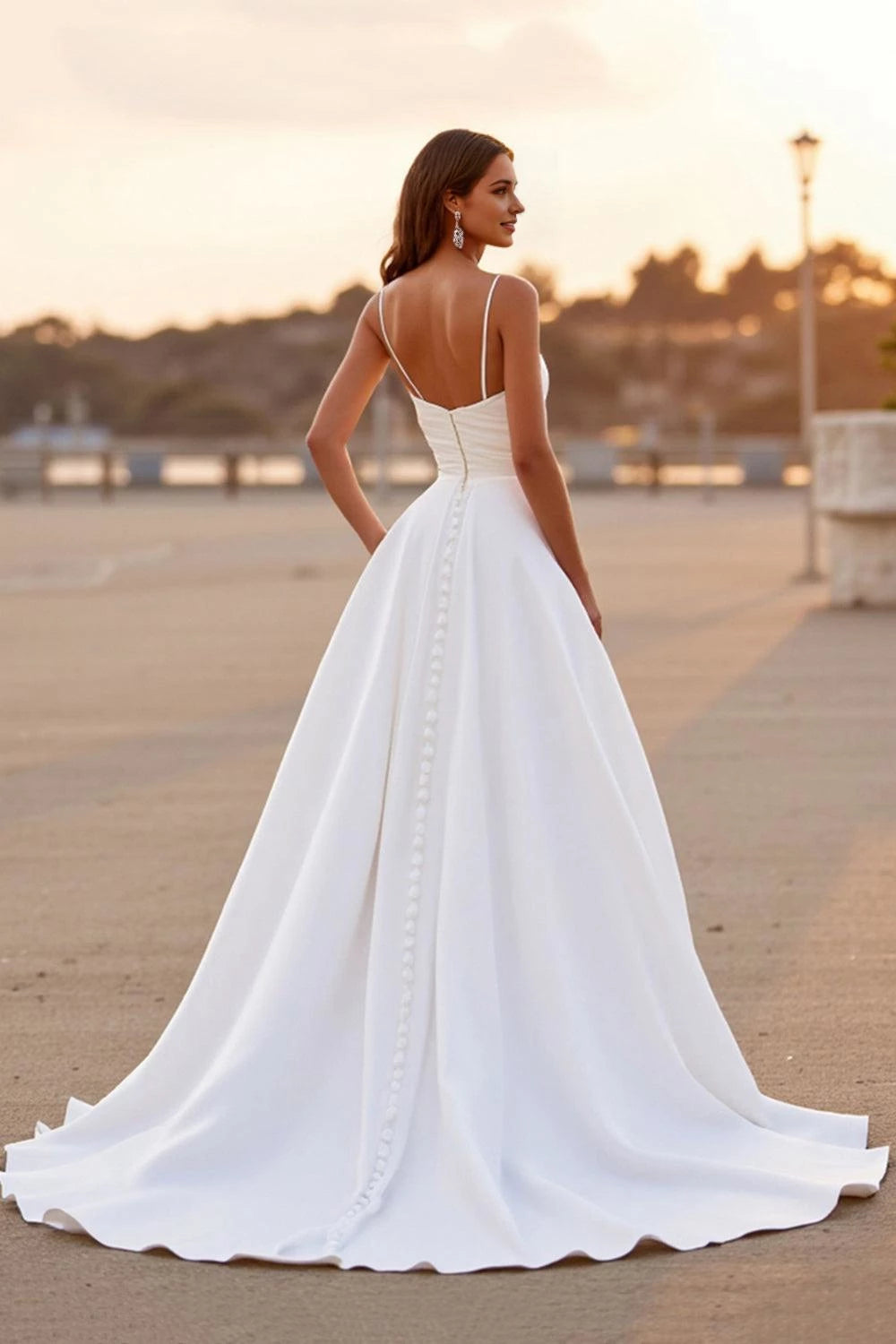 Charming Mermaid Sweetheart Neck Sleeveless Button Back Floor Length Wedding Dress