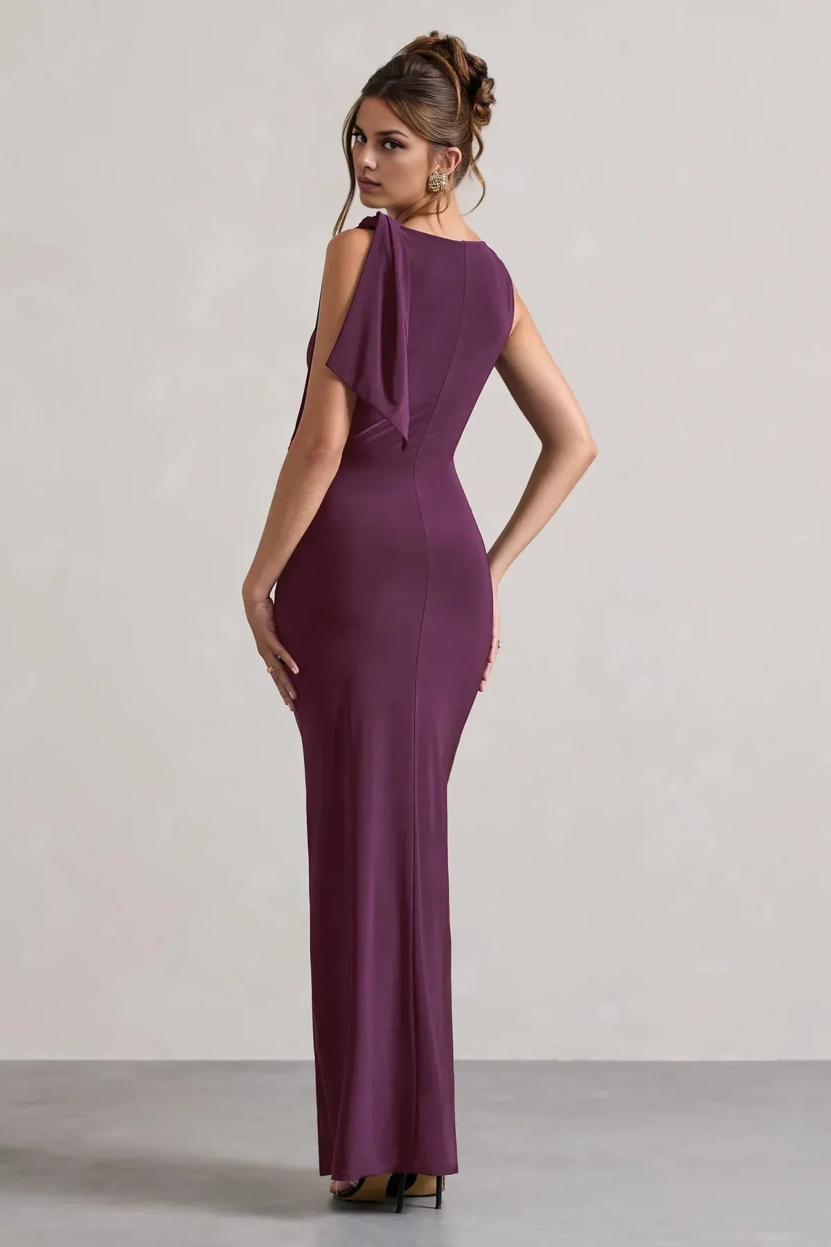 Charming Sheath Boat Neck Draped Sleeve Zipper Back Floor Length Evening Dress