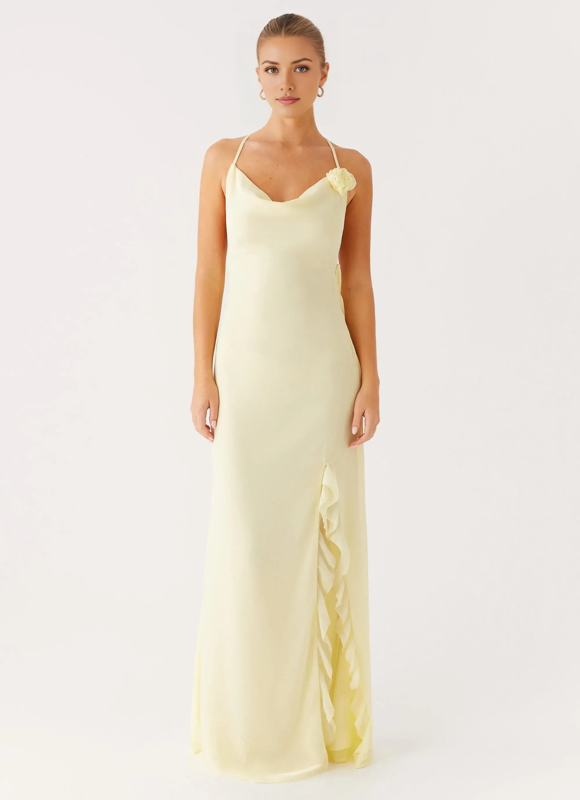 Charming Sheath Cowl Neck Sleeveless Crisscross Back Floor Length Plus Size Evening Dress