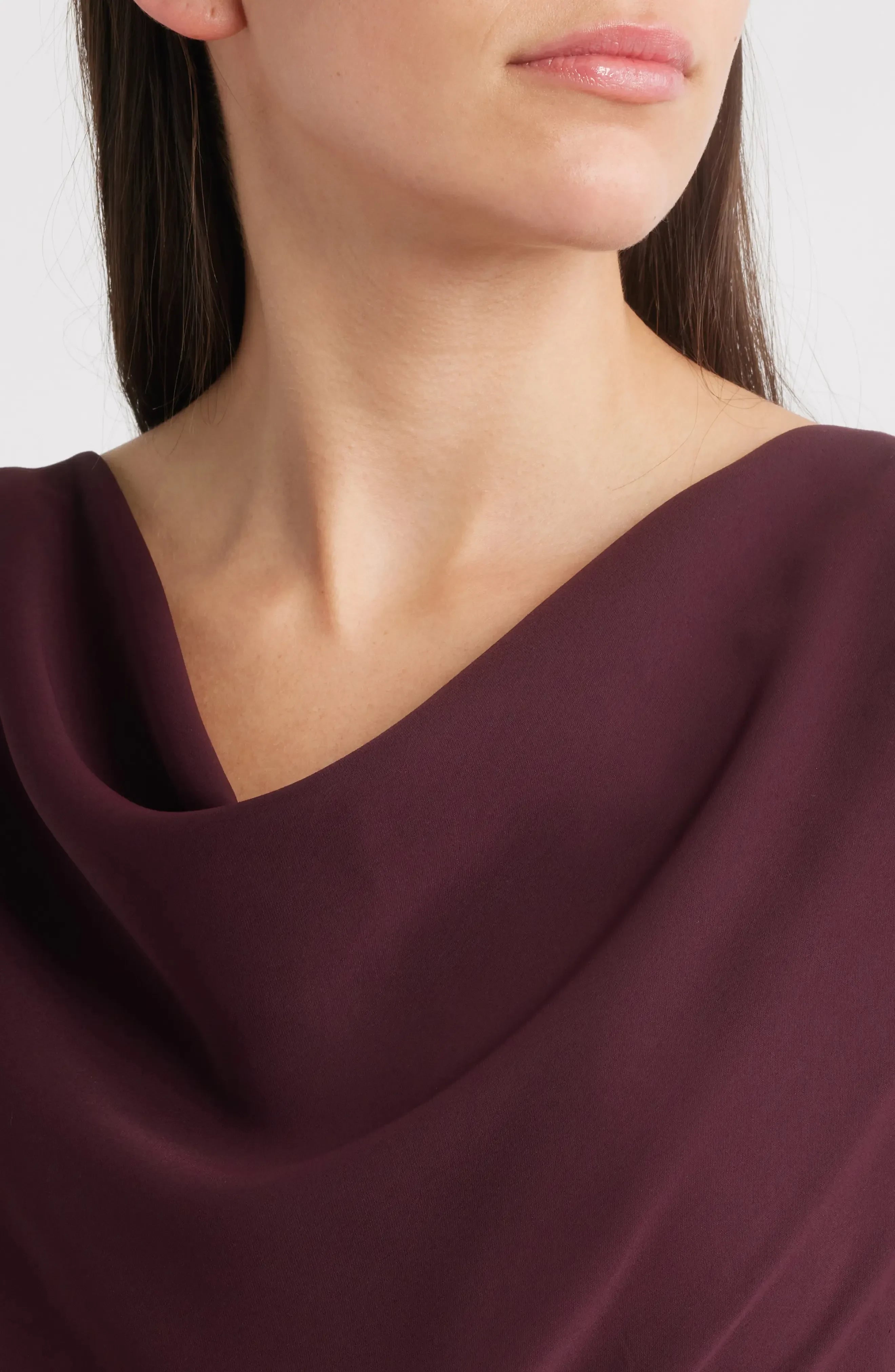 Charming Sheath Cowl Neck Sleeveless Ruched Back Floor Length Bridesmaid Dress