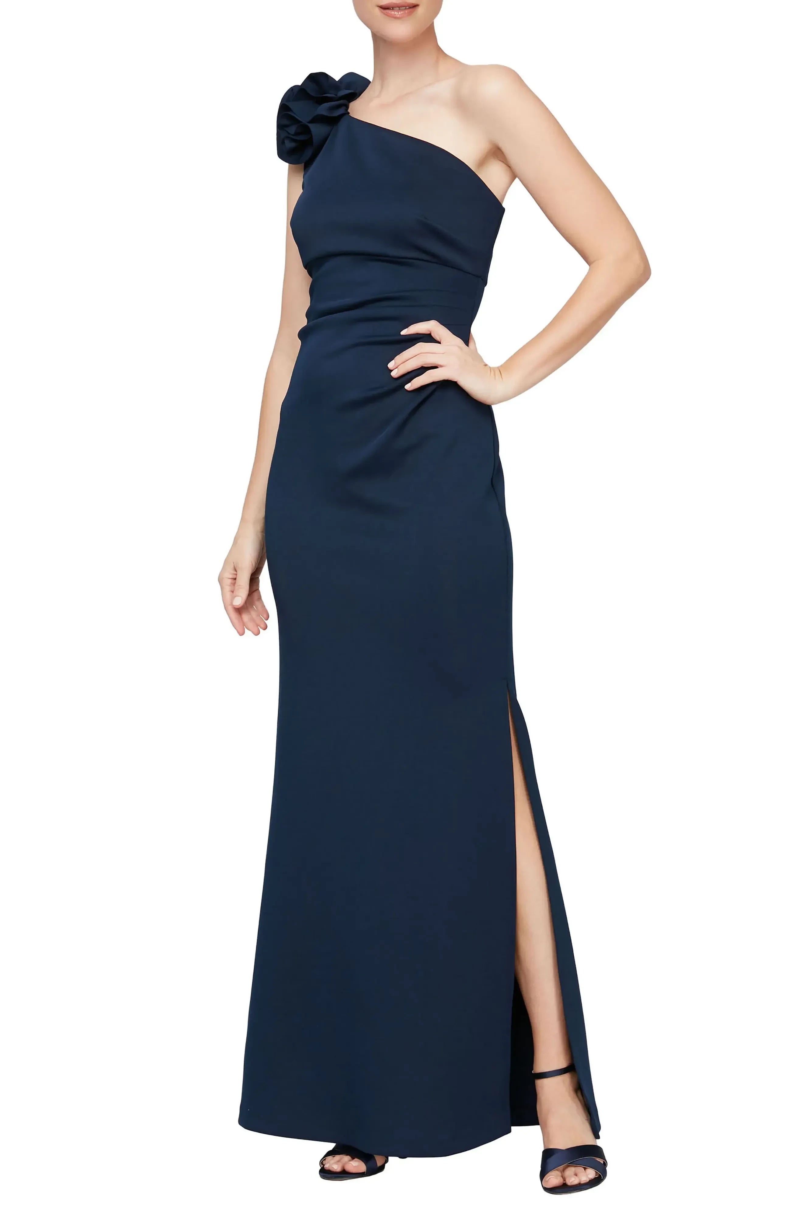 Charming Sheath One Shoulder Sleeveless Zipper Back Floor Length Evening Dress