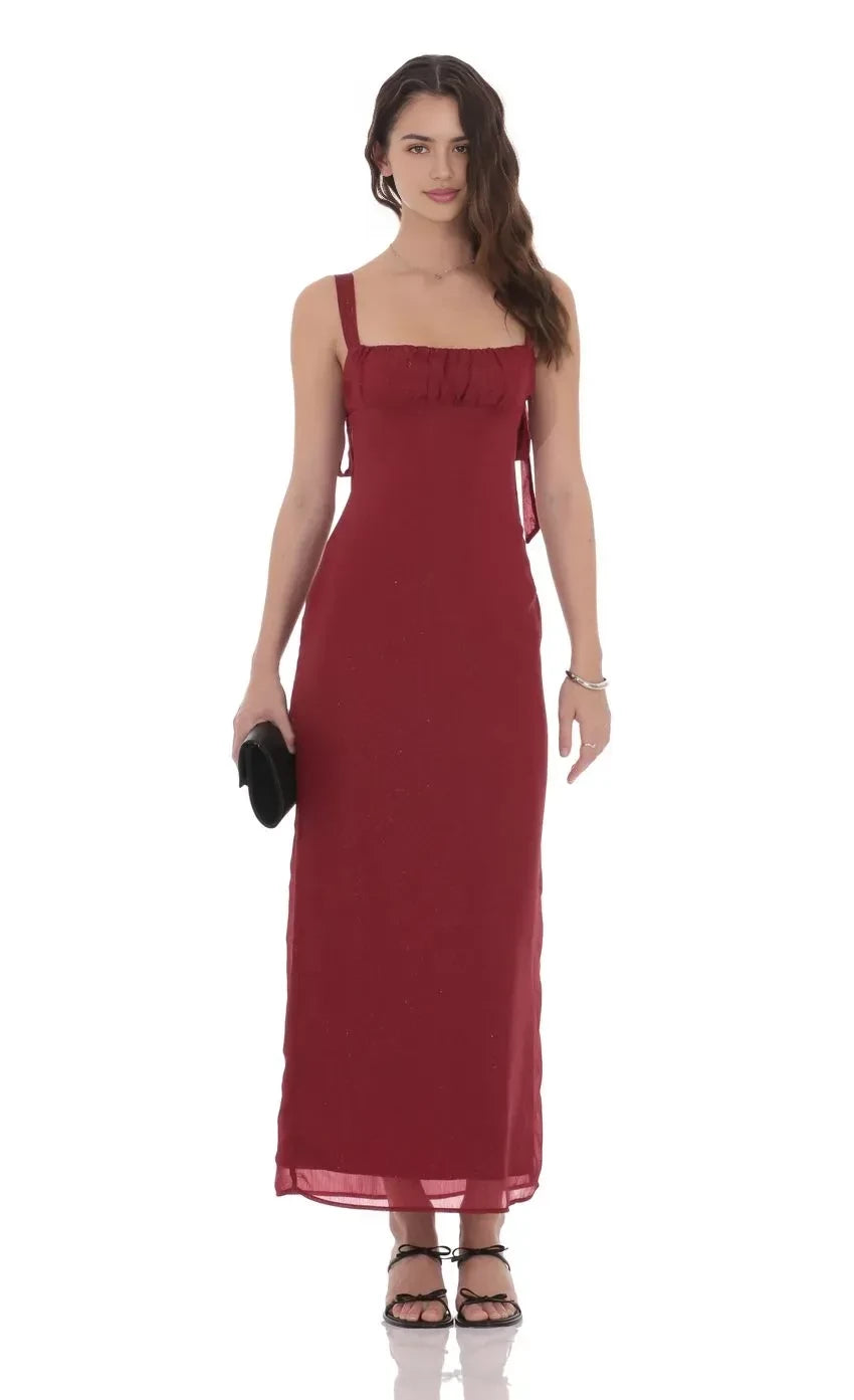 Charming Sheath Square Neck Spaghetti Strap Tie Back Floor Length Evening Dress