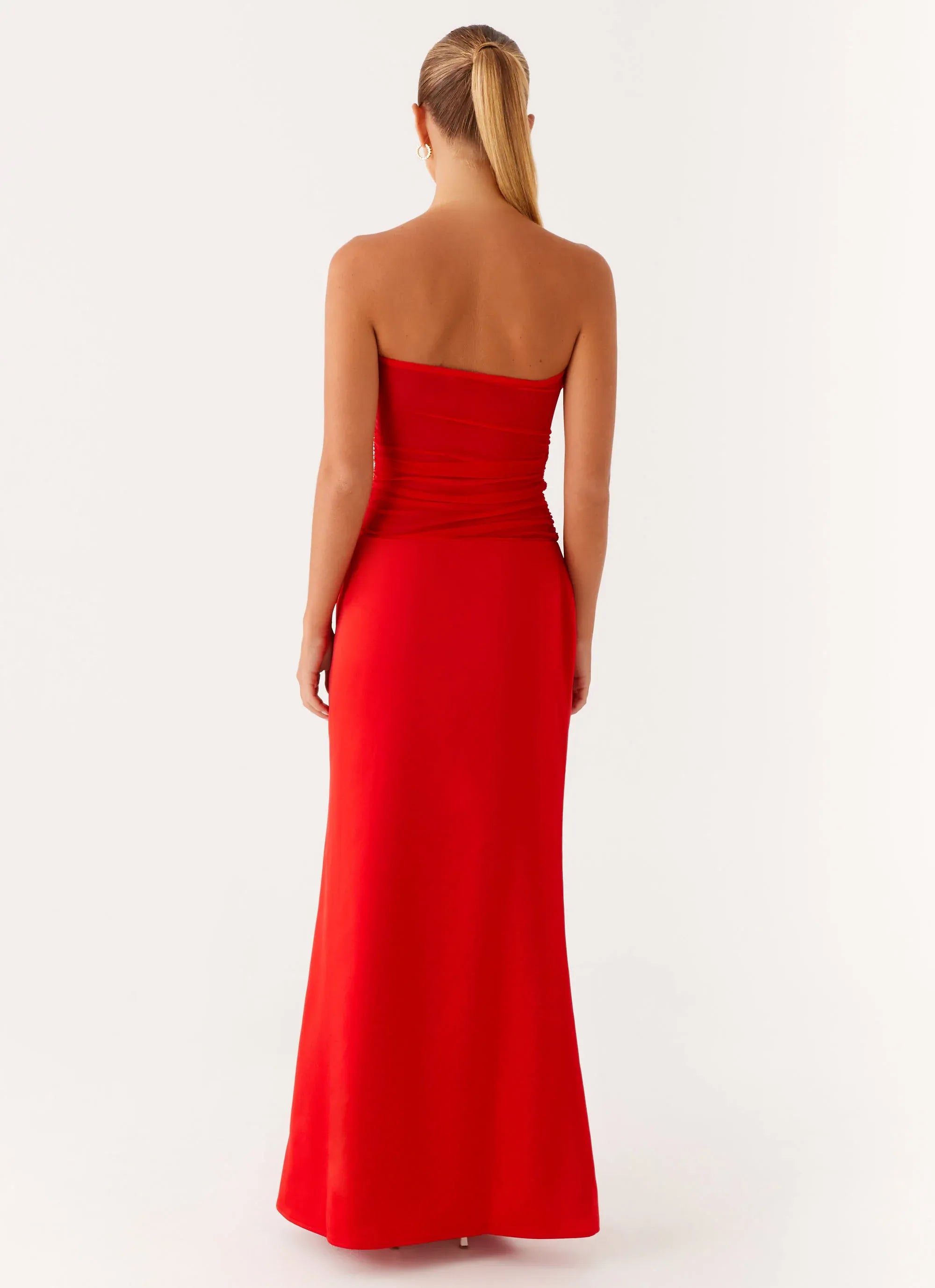 Charming Sheath Strapless Sleeveless Ruched Back Floor Length Plus Size Evening Dress