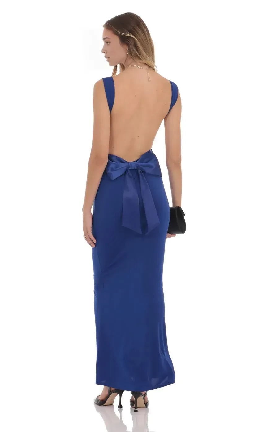 Charming Sheath Sweetheart Neck Sleeveless Bow Back Floor Length Evening Dress