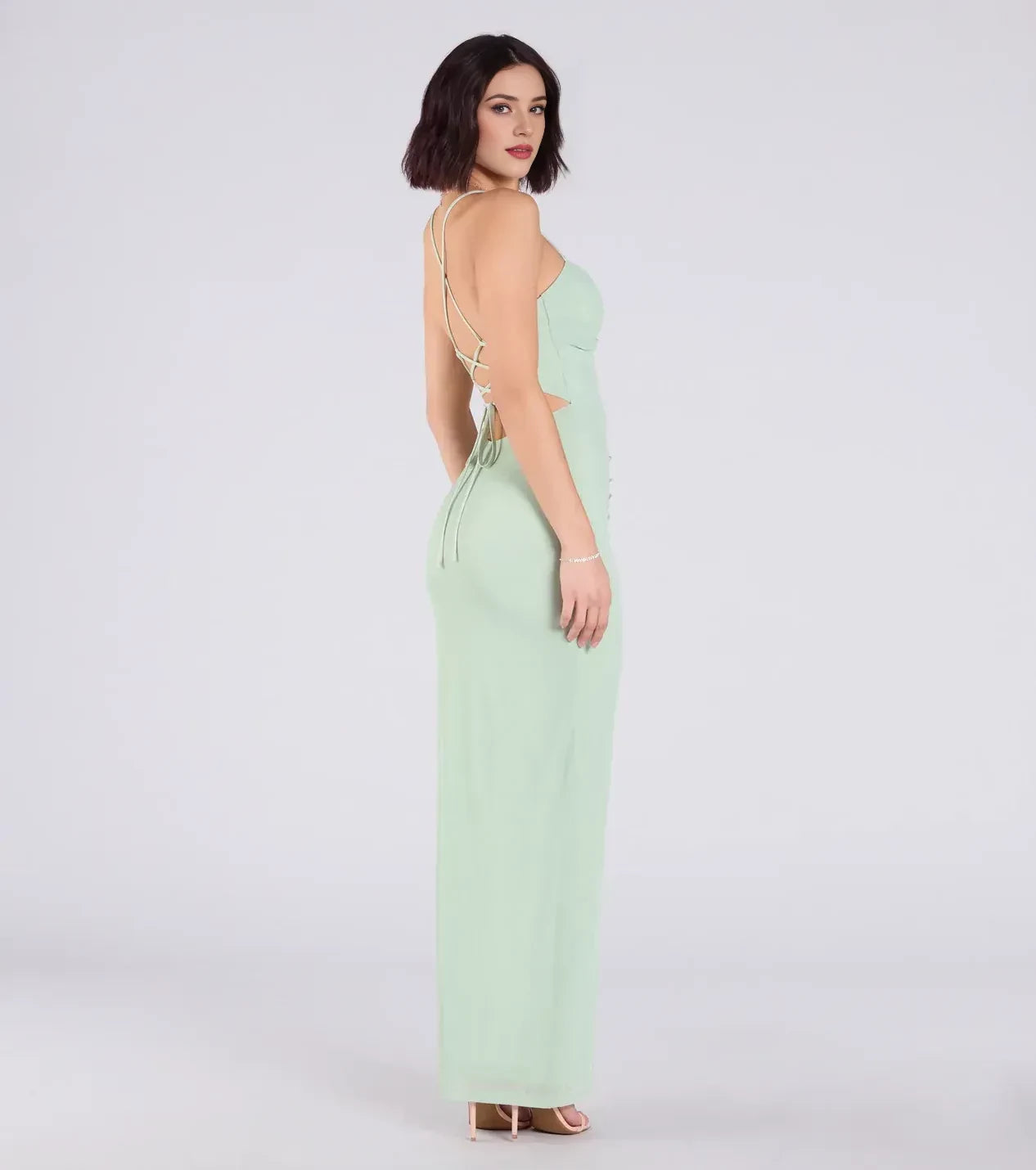 Charming Sheath Sweetheart Neck Spaghetti Strap Crisscross Back Floor Length Prom Dress