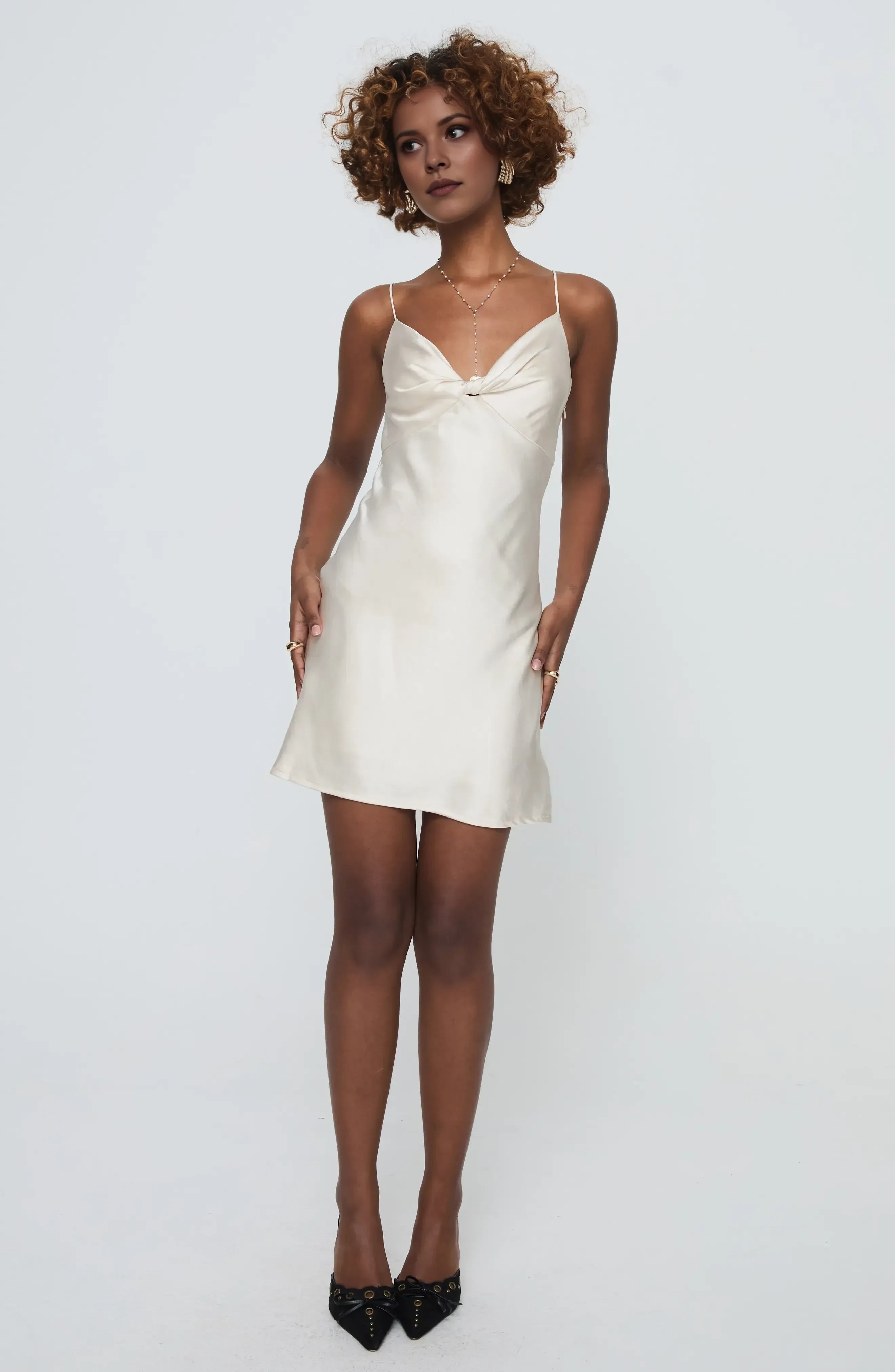 Charming Slip V Neck Spaghetti Strap Open Back Short Length Homecoming Dress