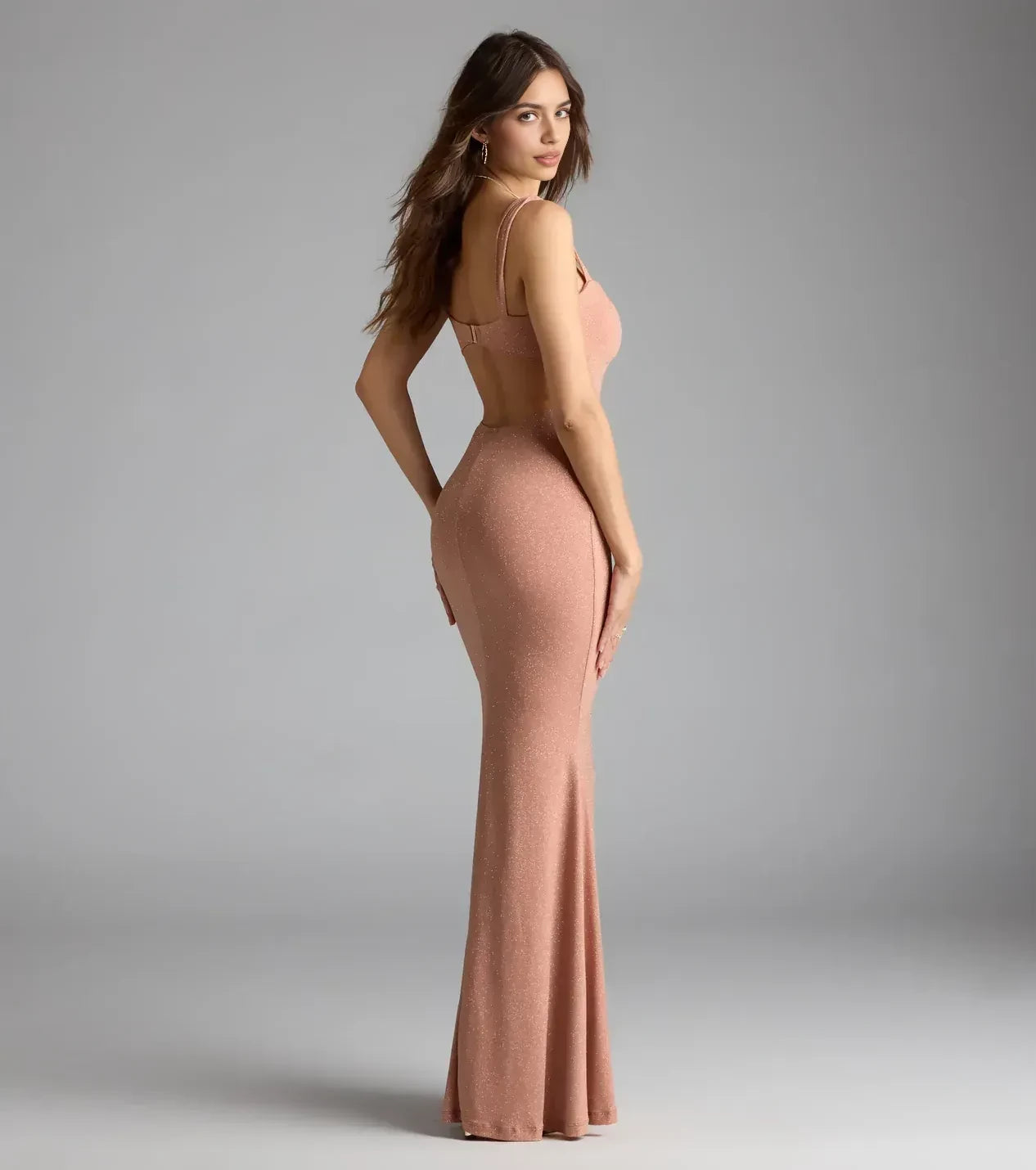 Charming Trumpet Sweetheart Neck Spaghetti Strap Open Back Floor Length Prom Dress