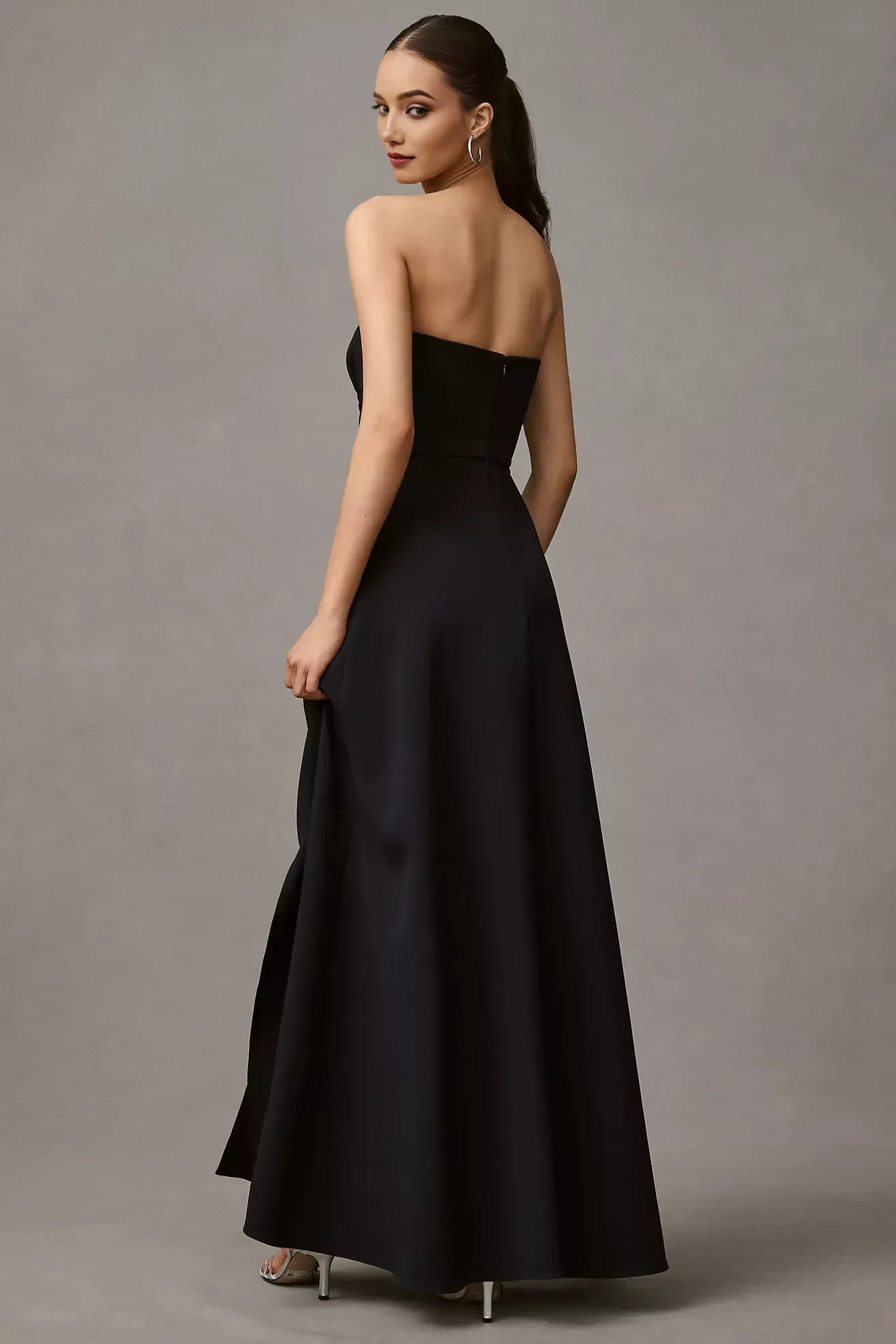 Chic A Line One Shoulder Sleeveless Zipper Back Floor Length Evening Dress