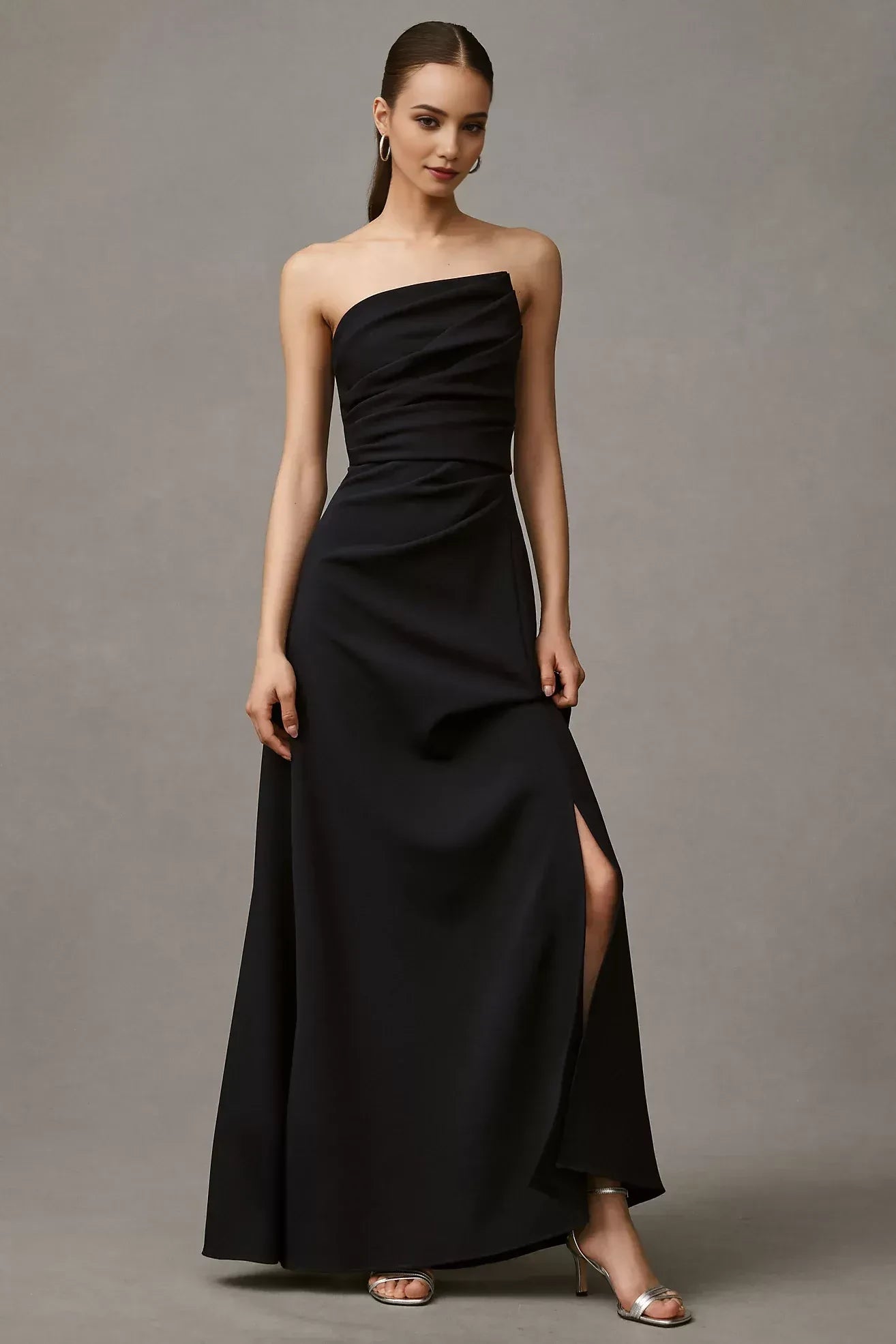 Chic A Line One Shoulder Sleeveless Zipper Back Floor Length Evening Dress