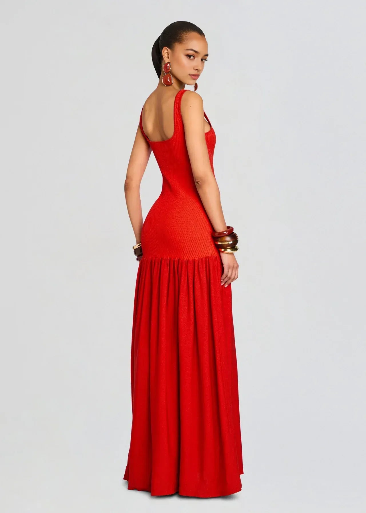 Chic A Line Square Neck Sleeveless Open Back Floor Length Plus Size Prom Dress